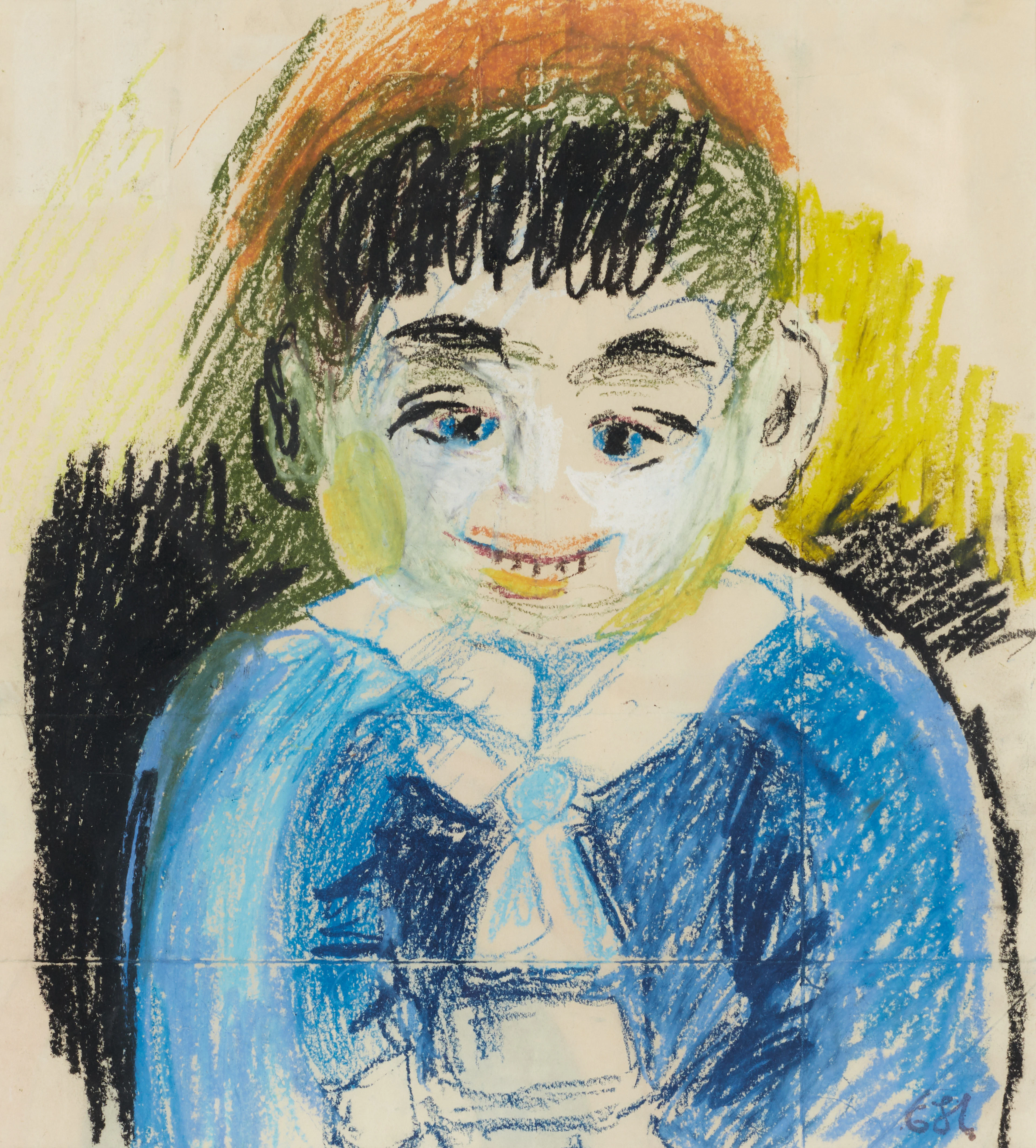 ESTER HENNING (1897-1985). "Svarthårig pojke i sjömanskostym", stämpelsignerad