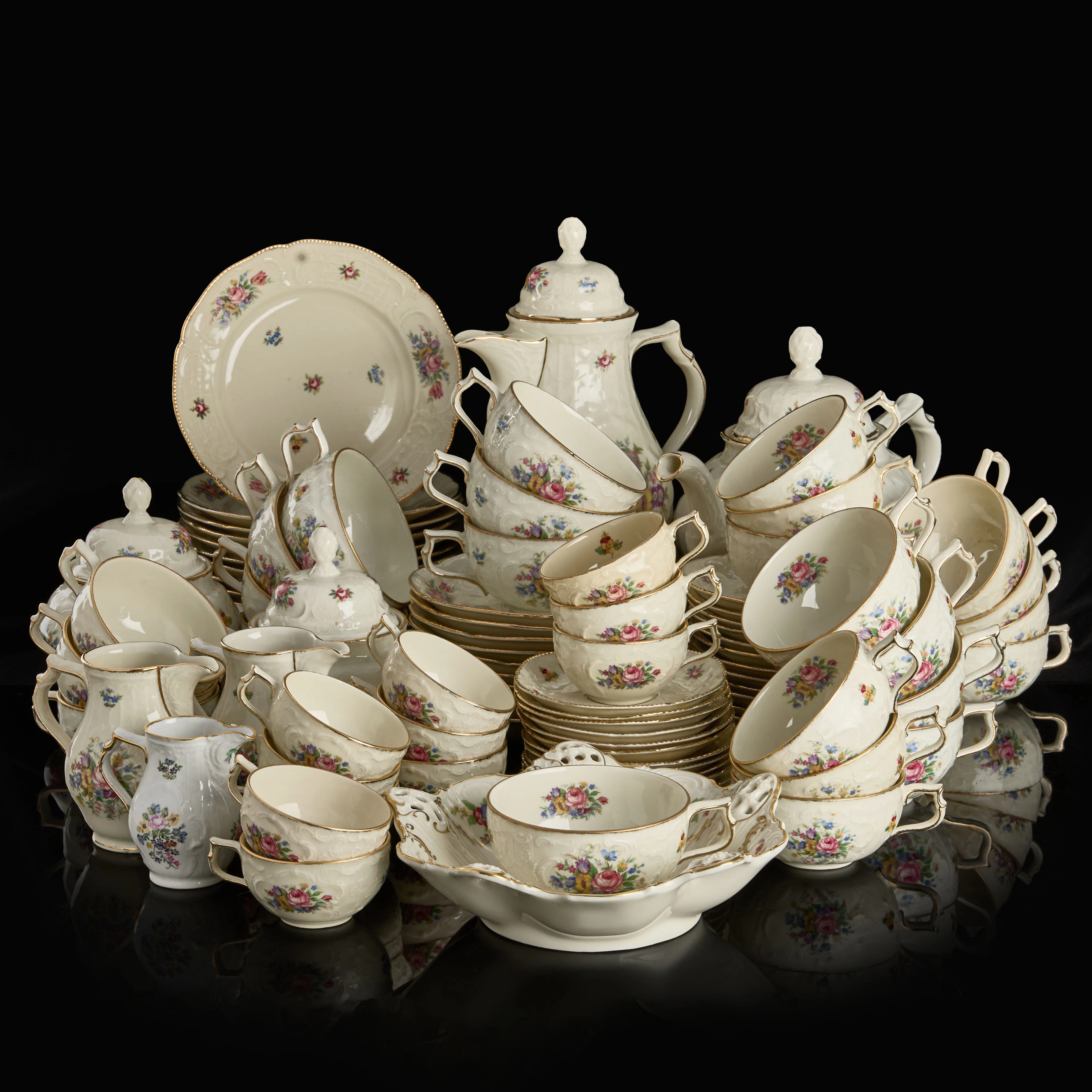 KAFFESERVIS, 58 delar, porslin, "Sanssouci", Rosenthal.