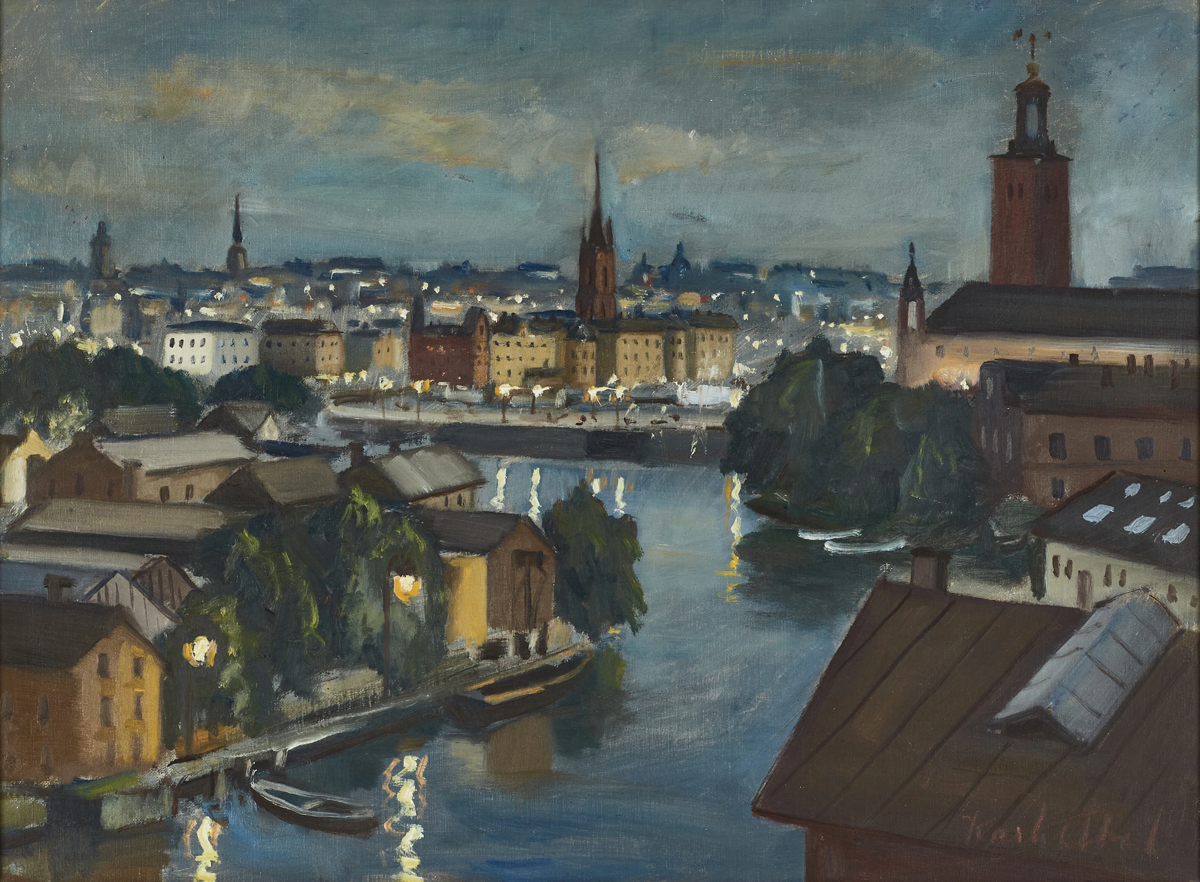 KARL ABEL ANDERSSON (Säter 1893-1947 Stockholm), Vy från Klara sjö