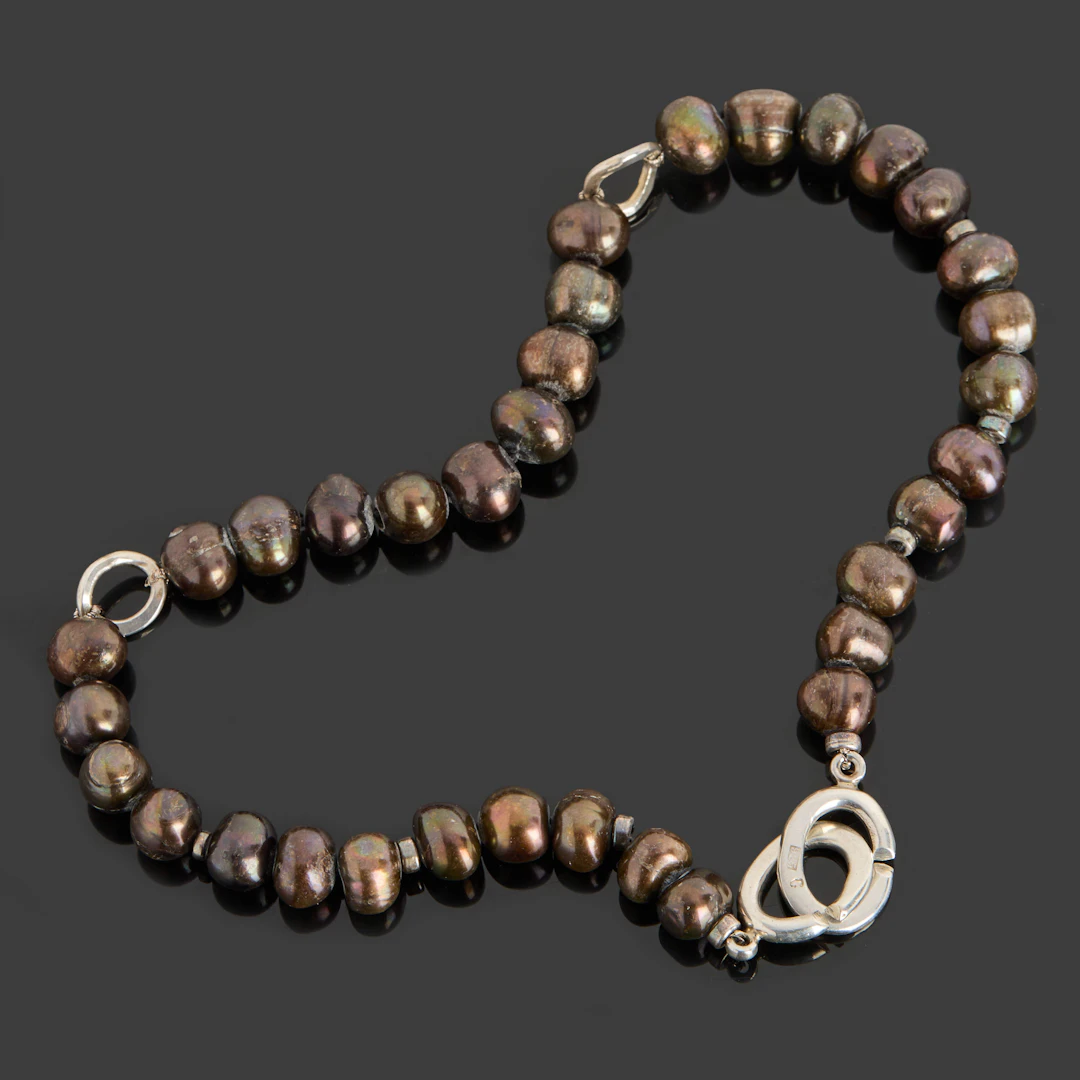 CHRISTINA ODELBRING. Halsband, sterlingsilver & pärlor, stämplat CO 925.