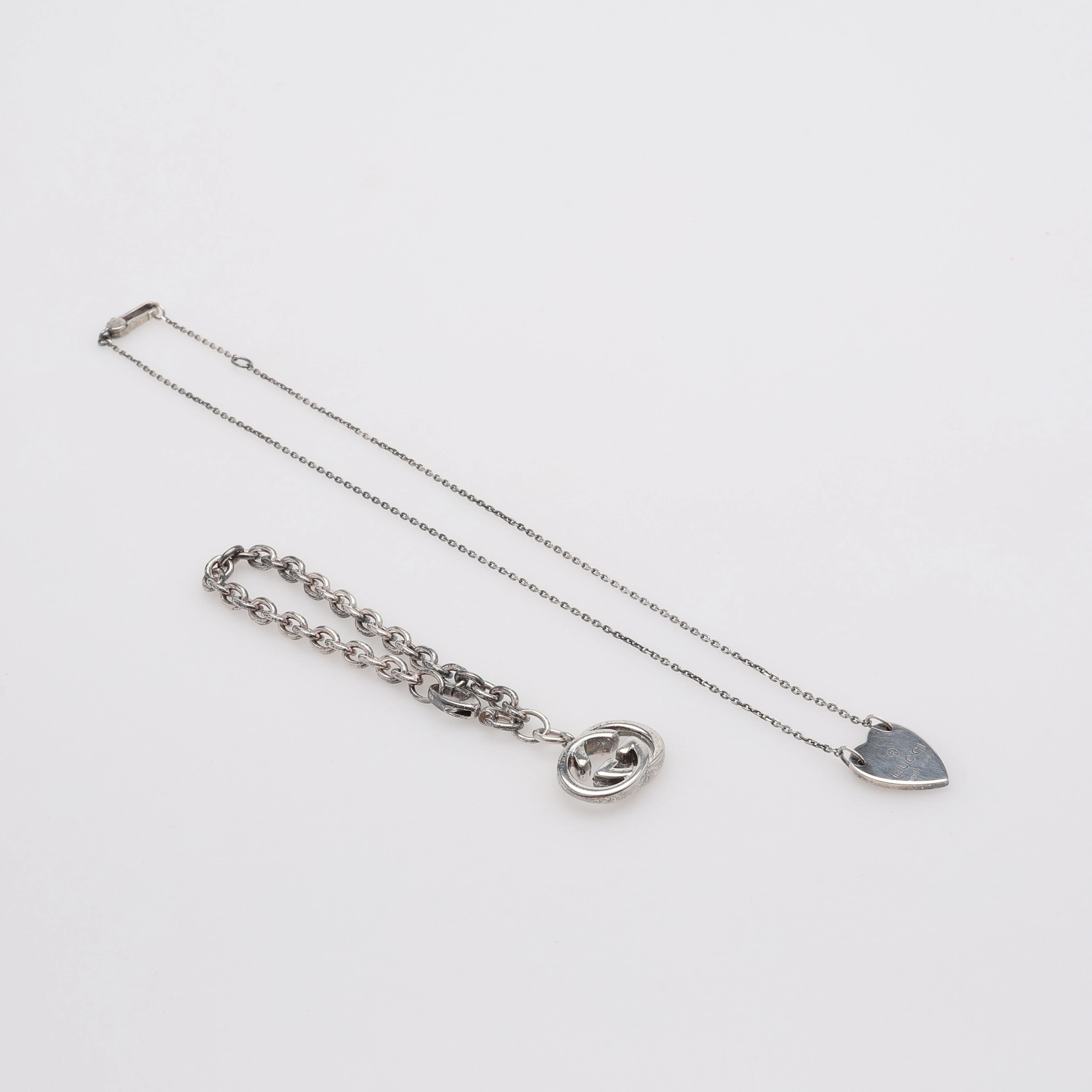 COLLIER SAMT ARMBAND, STERLINGSILVER, GUCCI, ITALIEN.