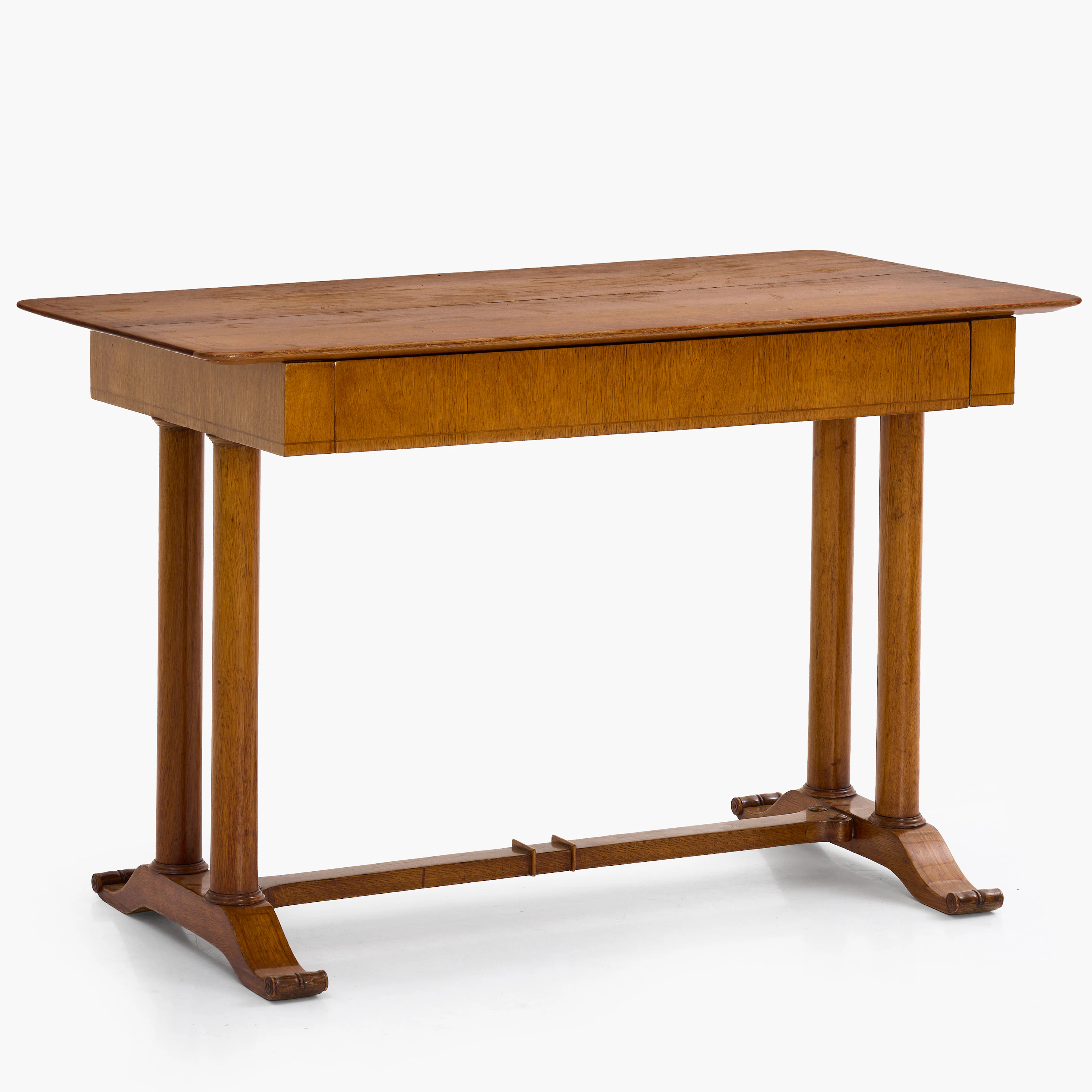 BIBLIOTEKSBORD, Biedermeier, 1800-talets första hälft, fanerat i ek