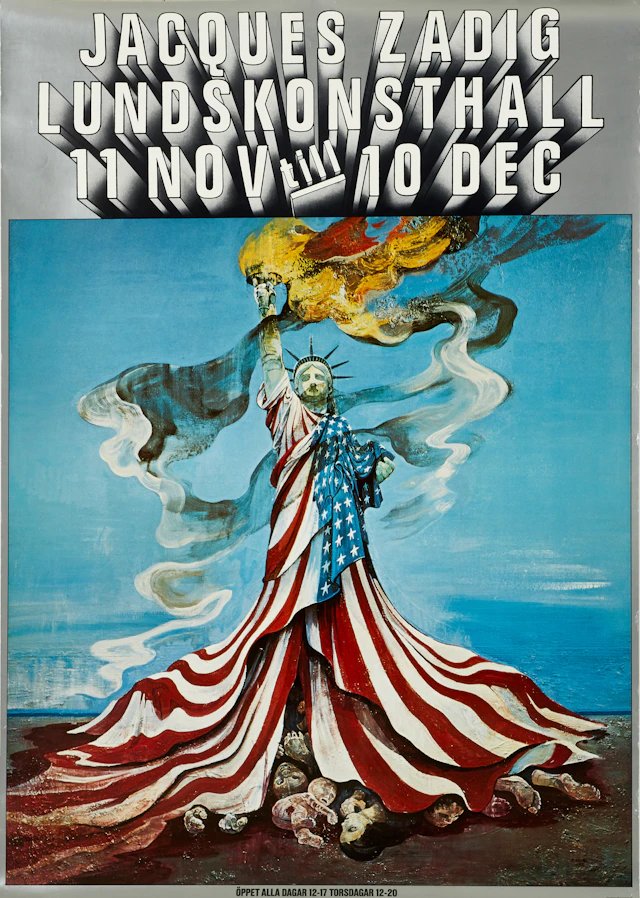 JACQUES ZADIG (1930–2023), LUNDS KONSTHALL, 1972, utställningsaffisch.