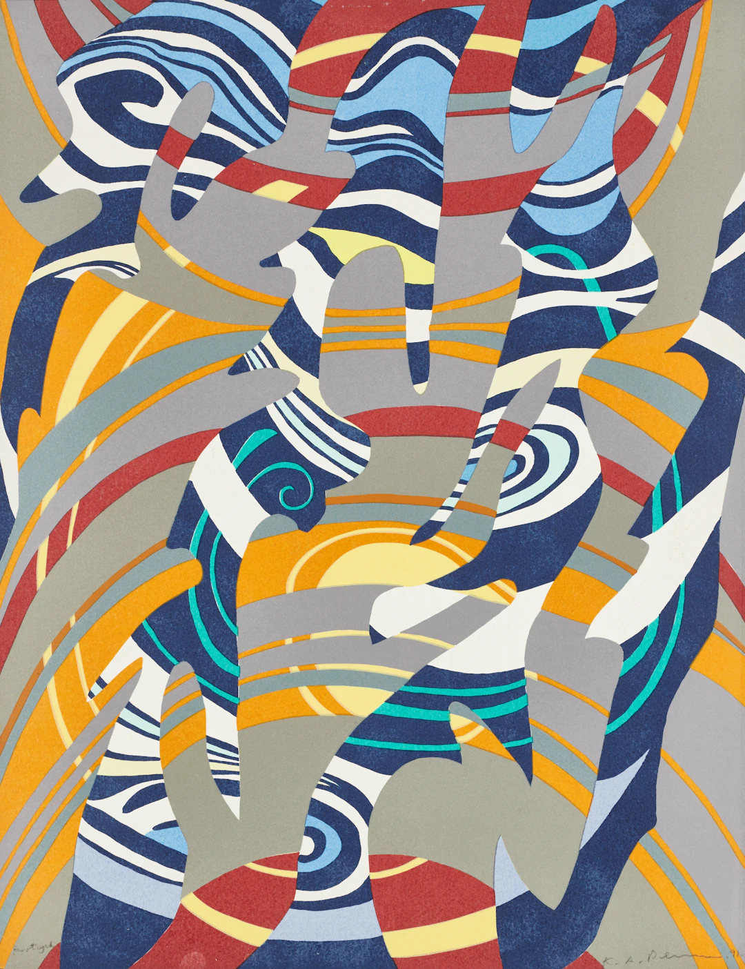 KARL AXEL PEHRSON (1921-2005). "Alternus VII", 1991, signerad, provtryck