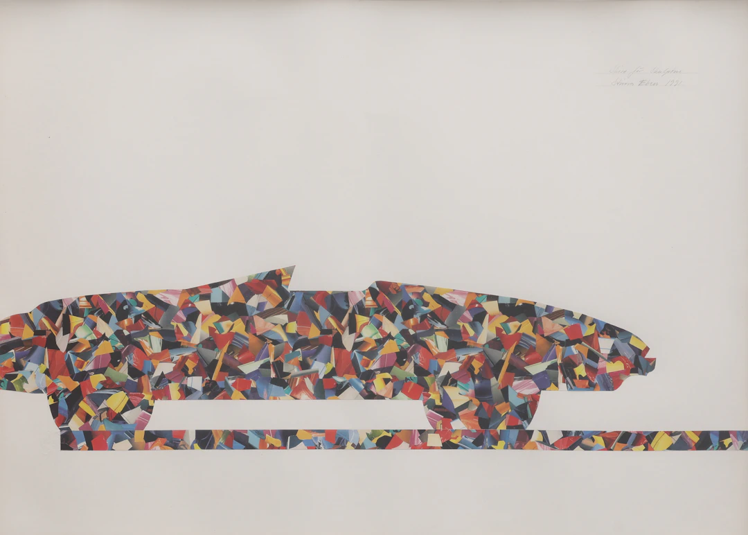 STINA EBERS 1962-2025. COLLAGE PÅ PAPPER, "SKISS TILL SKULPTUR", SIGNERAD