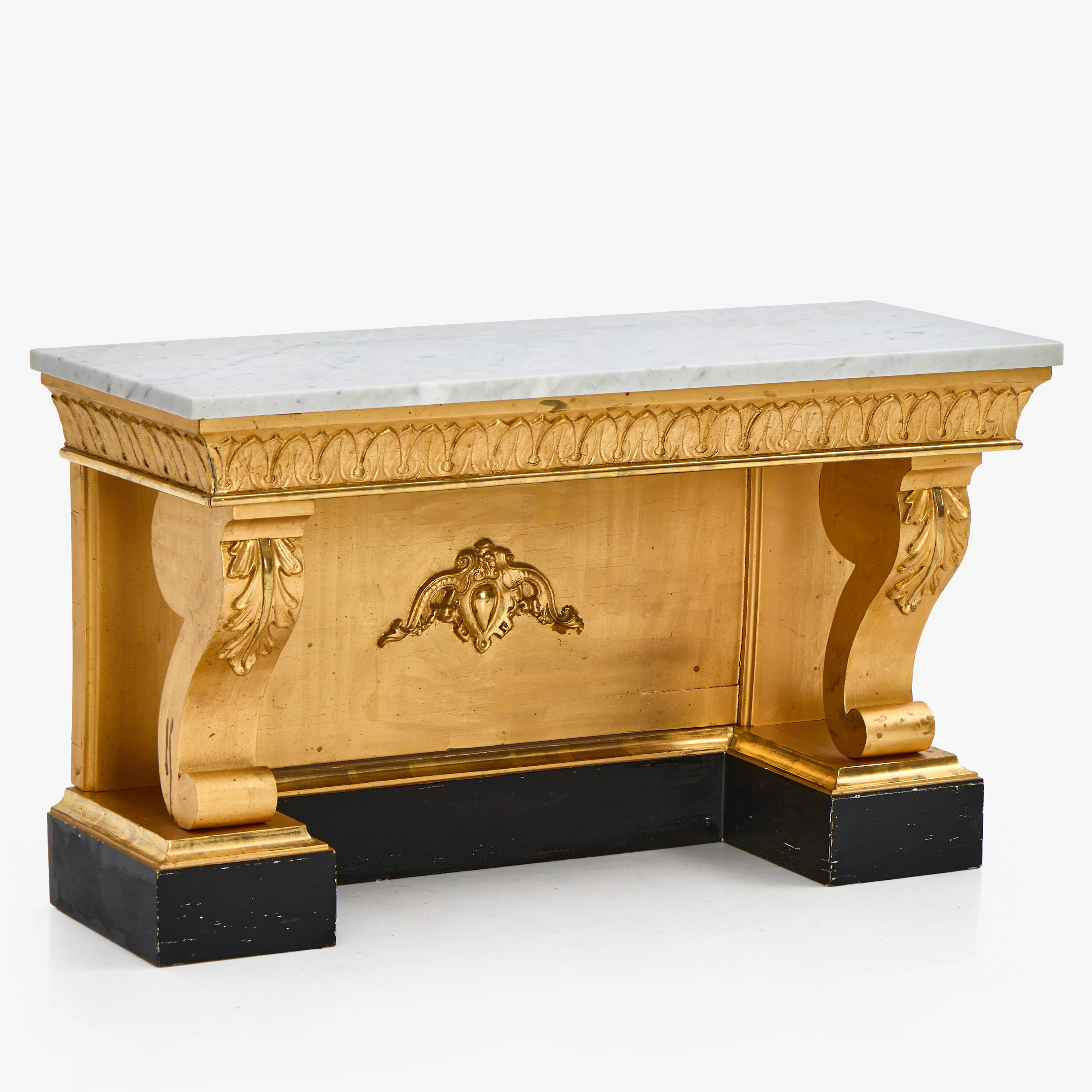 KONSOLBORD, empirestil, omkring år 1900, förgylld och bronserad dekor