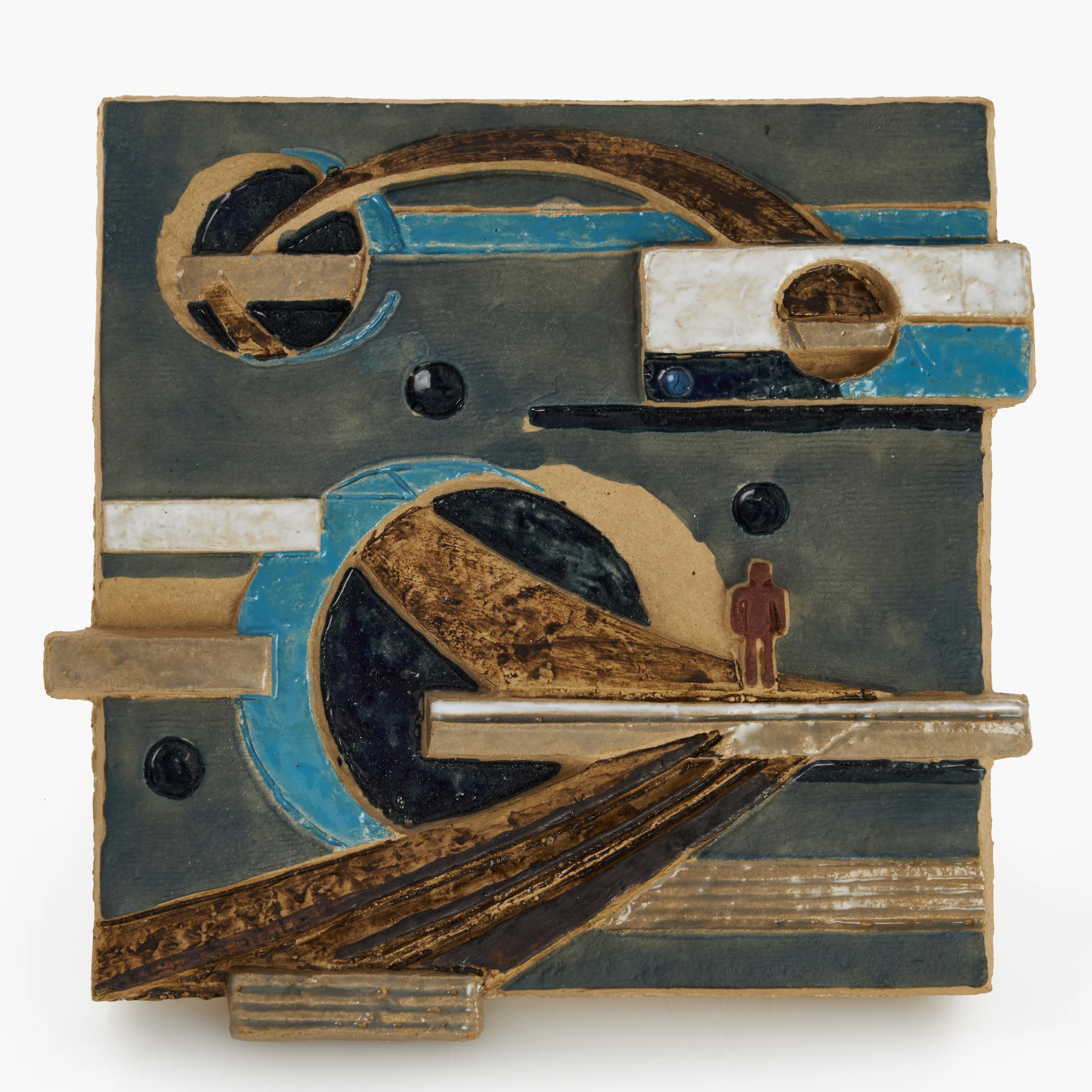 STIG CARLSSON (Lidköping, 1932-2008, Höganäs). "Utvägar", keramikrelief