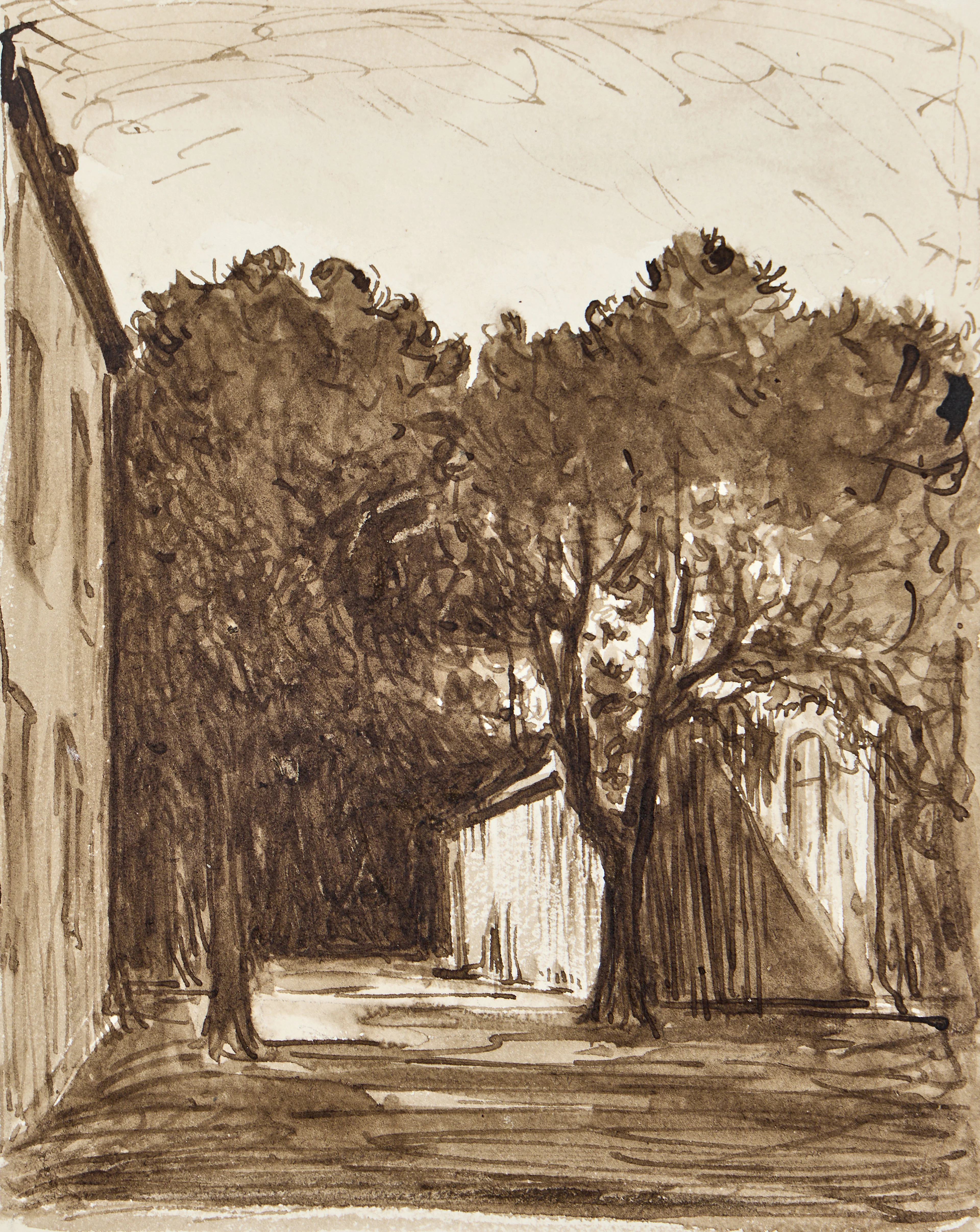 KARL NORDSTRÖM (Tjörn 1855-1923 Drottningholm). Landskap med hus