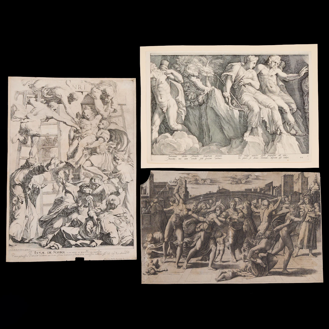 ÄLDRE GRAVYRER (3), ”The Massacre of Innocents”, Kopparstick ca 1510-14