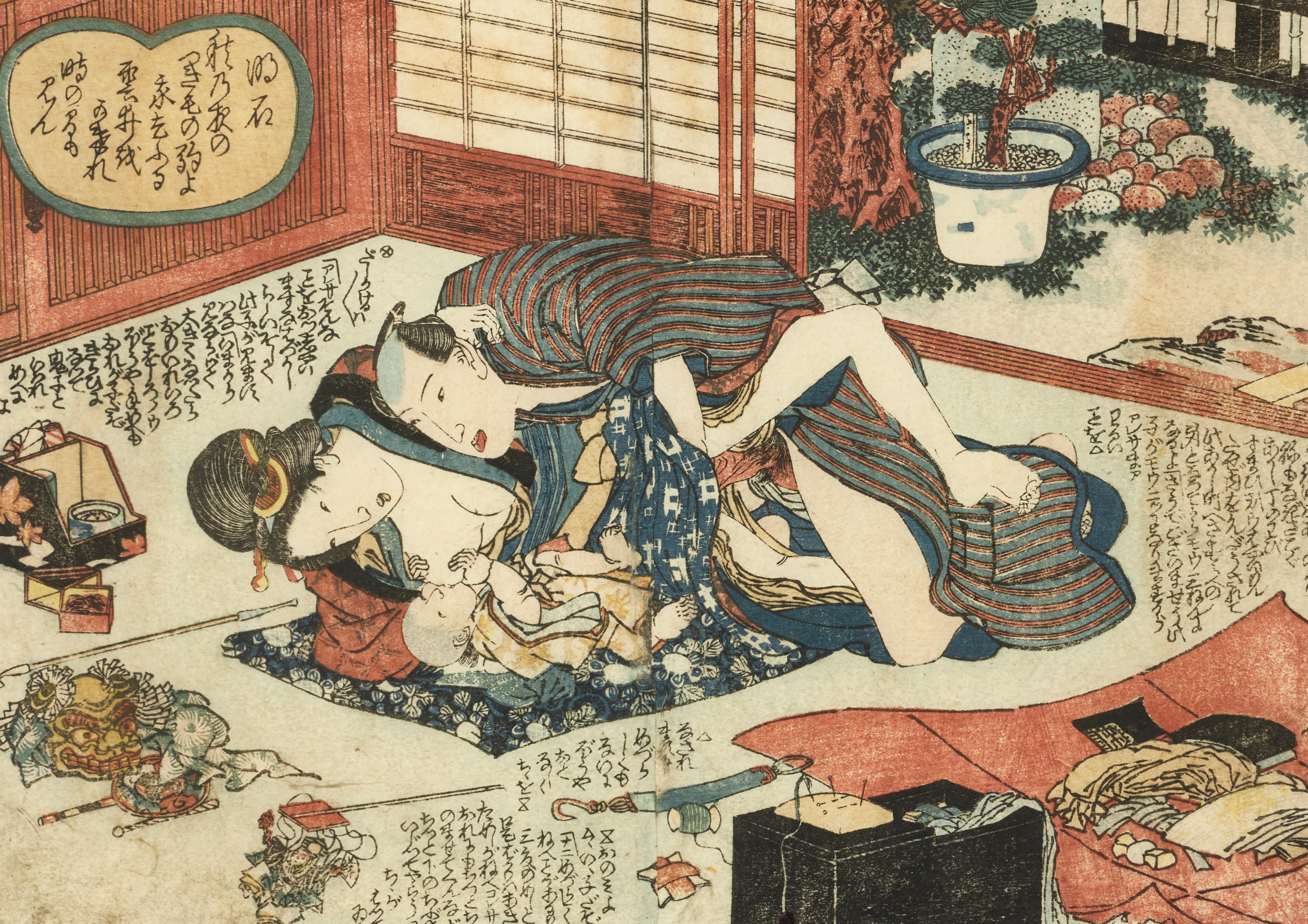 SHUNGA, träsnitt, 1800-tal.