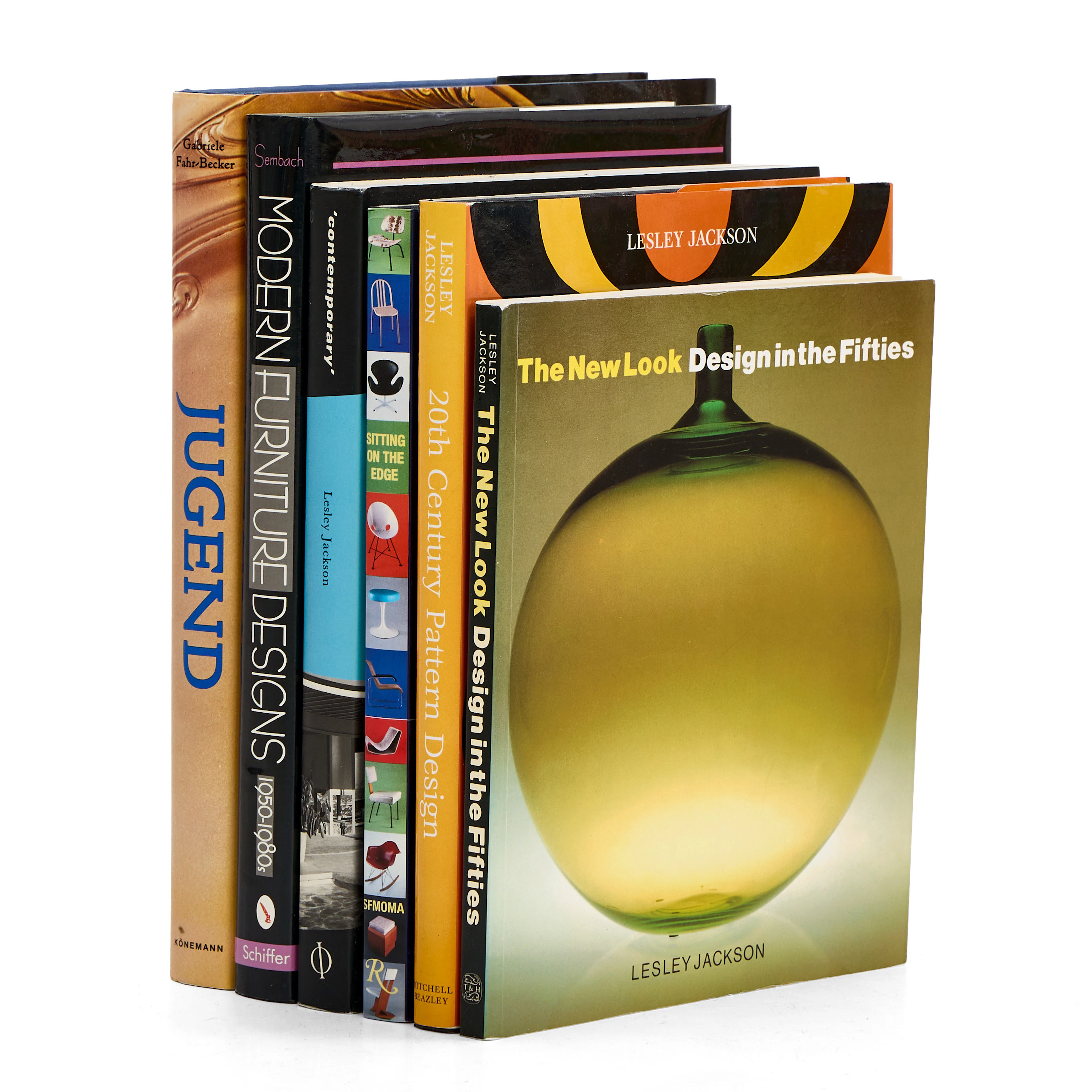 DESIGNLITTERATUR, 6 volymer, Bl a Lesley Jackson; "The New Look -