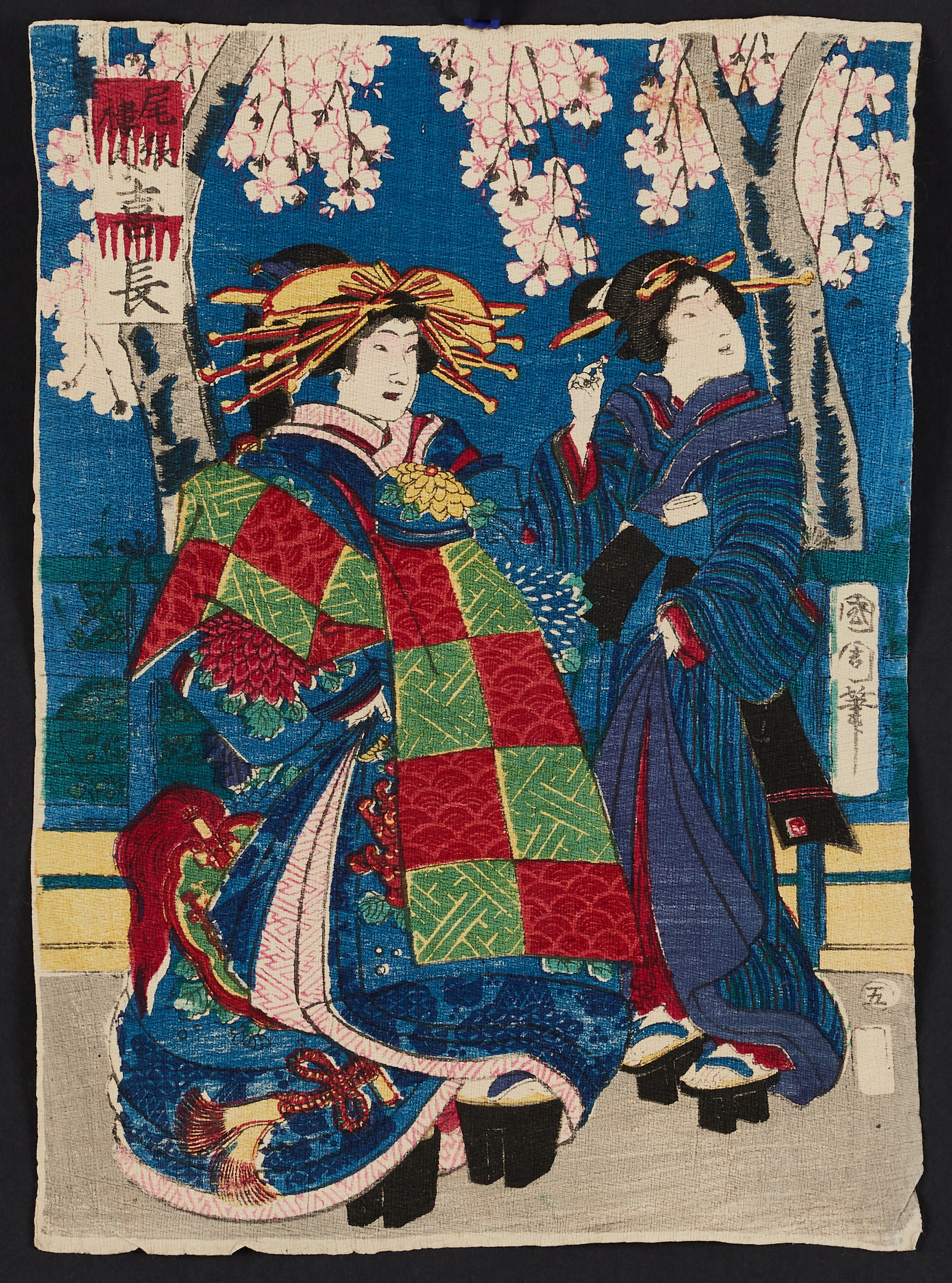TOYOHARA KUNICHIKA (Japan 1835-1900), 4 st, kabukiscener på crepepapper