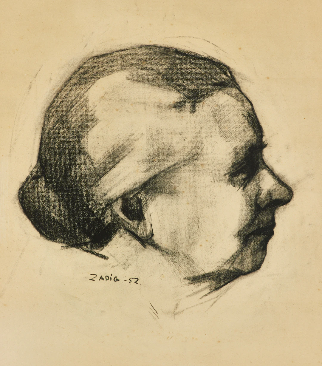 JACQUES ZADIG (Paris 1930-2023 Malmö), Dam i profil, signerad och