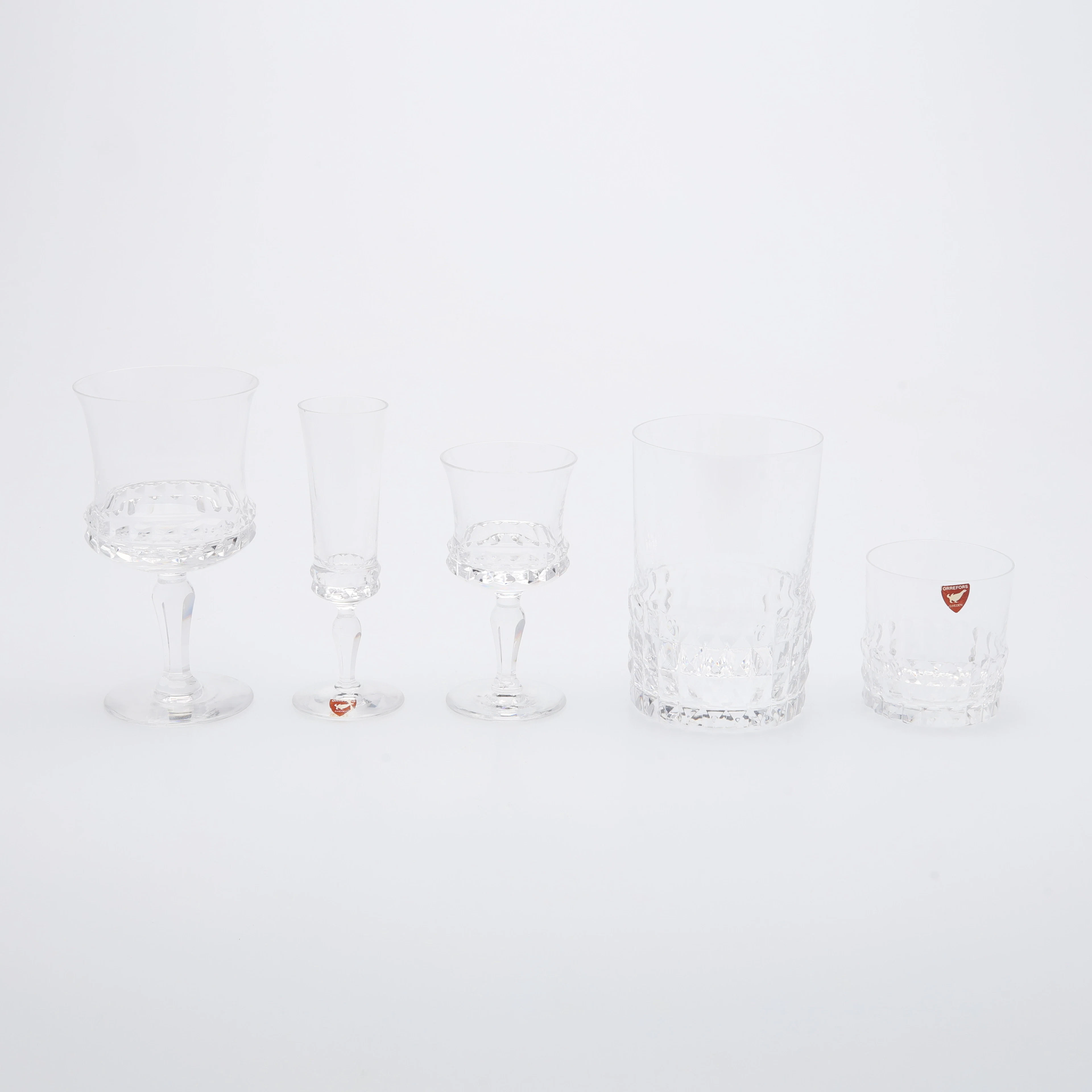 INGEBORG LUNDIN, GLASSERVISDELAR, 36 ST, "SILVIA", Orrefors.