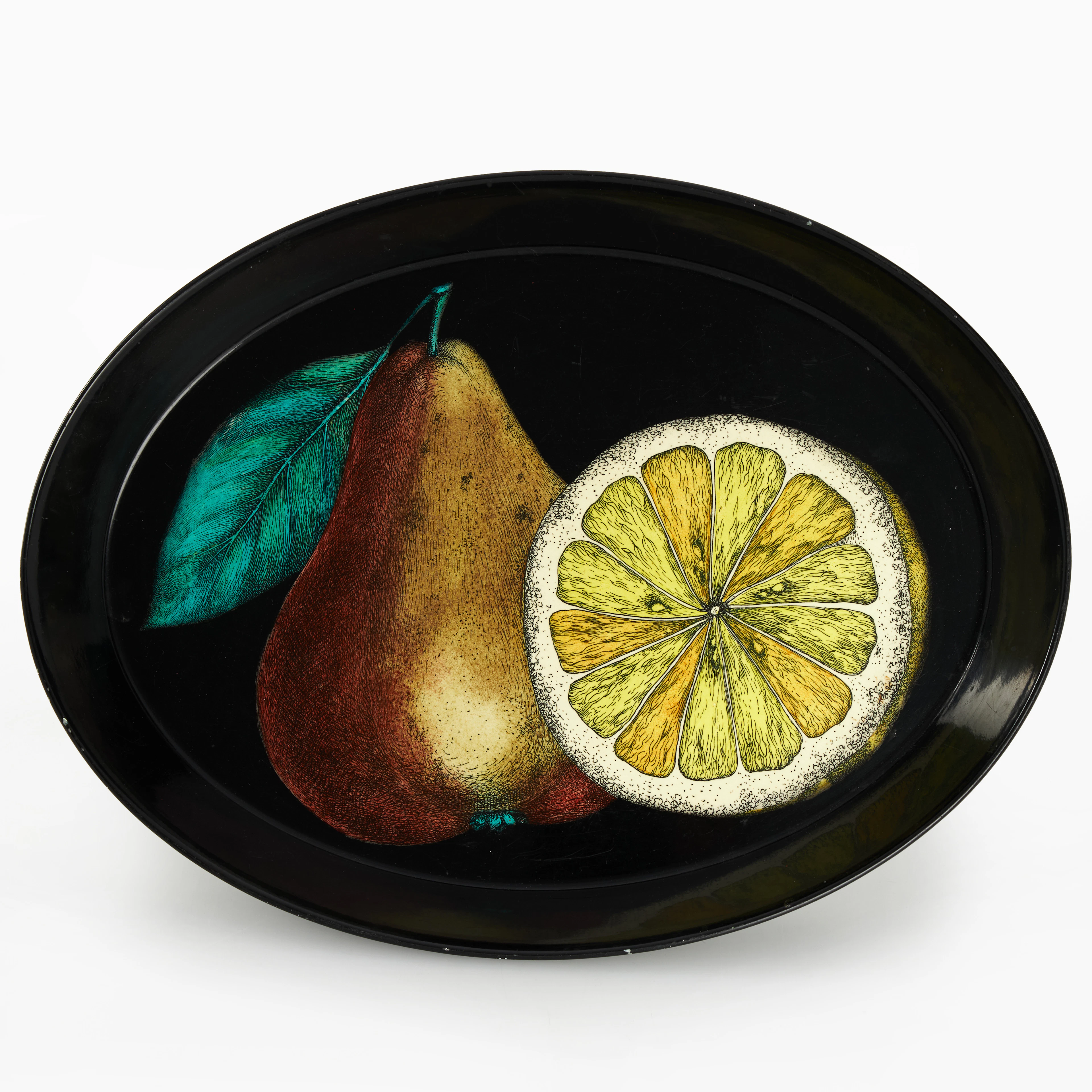 PIERO FORNASETTI (1913–1988). Bricka, litograferad plåt, Milano, Italien