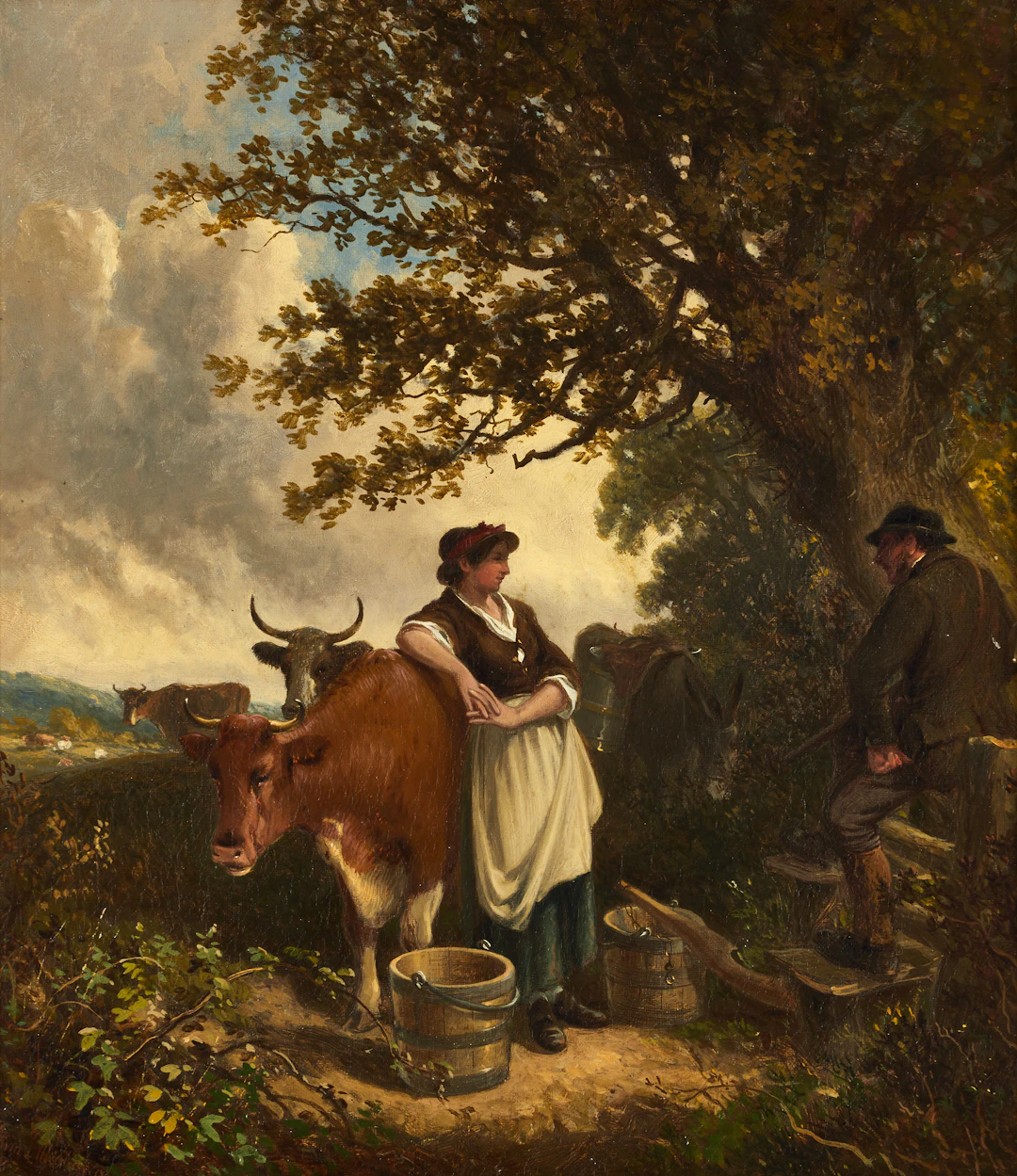 EDWIN L. MEADOWS (England, 1800-tal). "The Keepers Courtship", a tergo