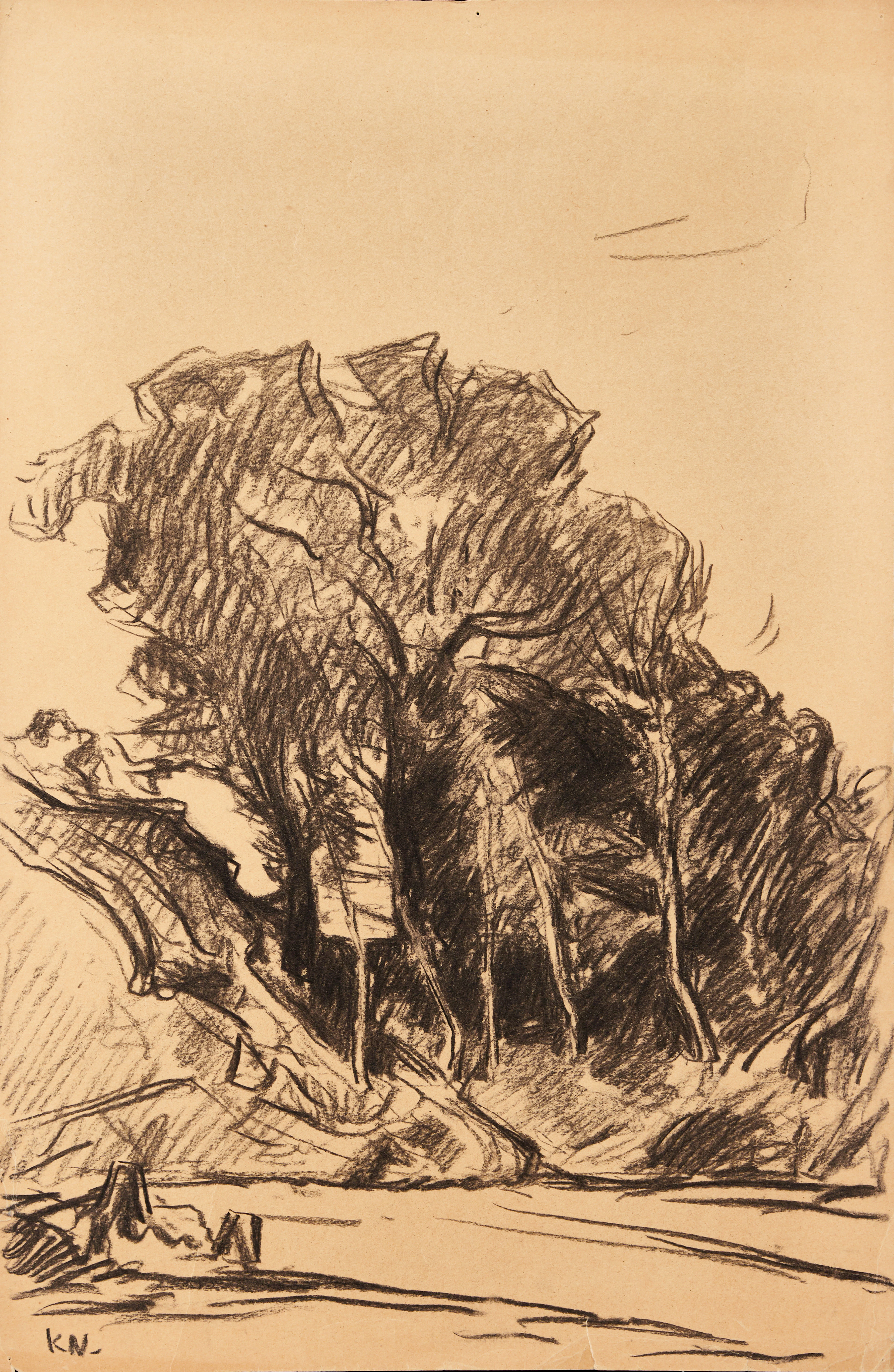 KARL NORDSTRÖM (Tjörn 1855-1923 Drottningholm). Landskap med träd