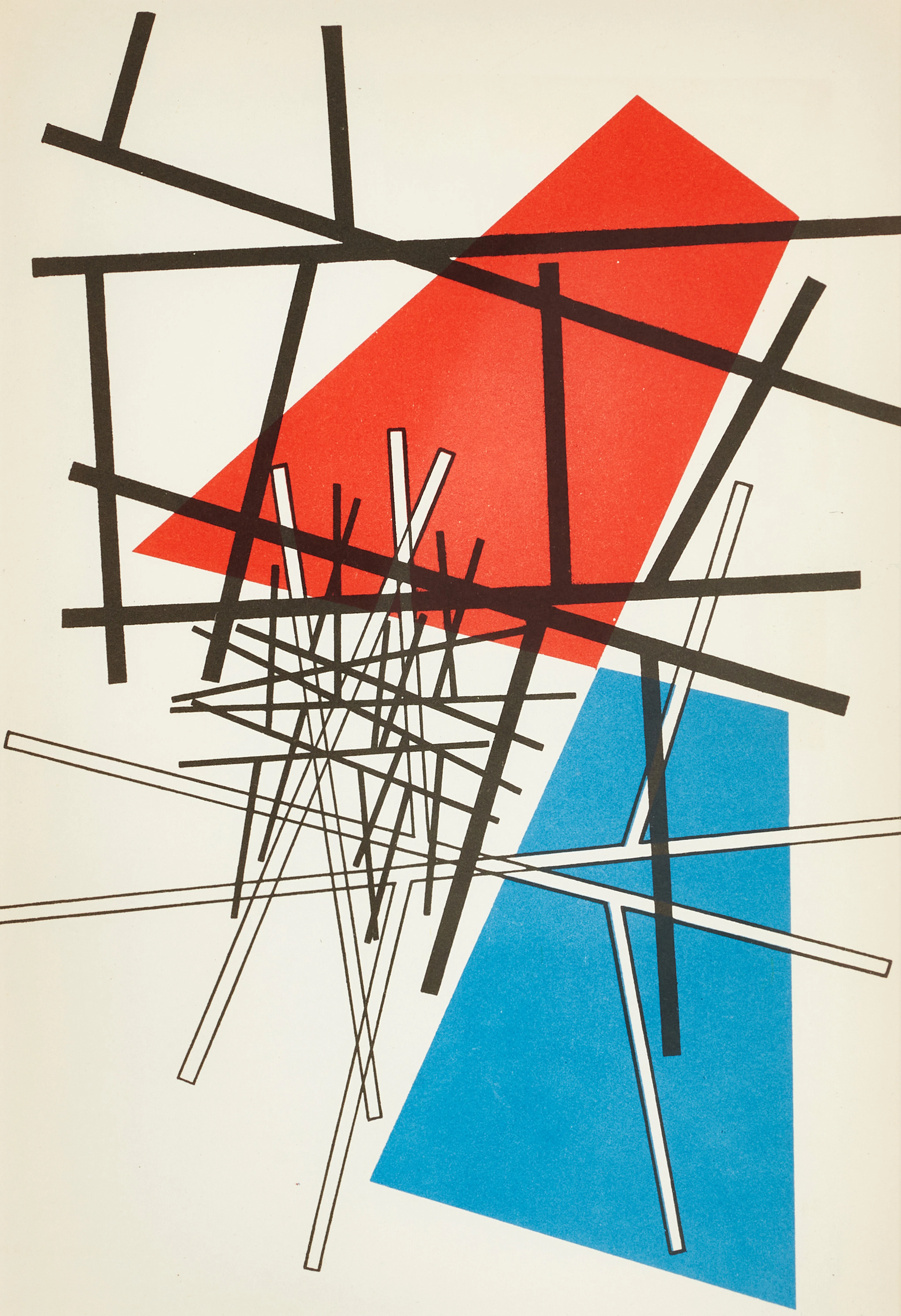 SOPHIE TAEUBER-Arp, (Schweiz, 1889-1943), efter, Komposition, 1956, färgtryck.