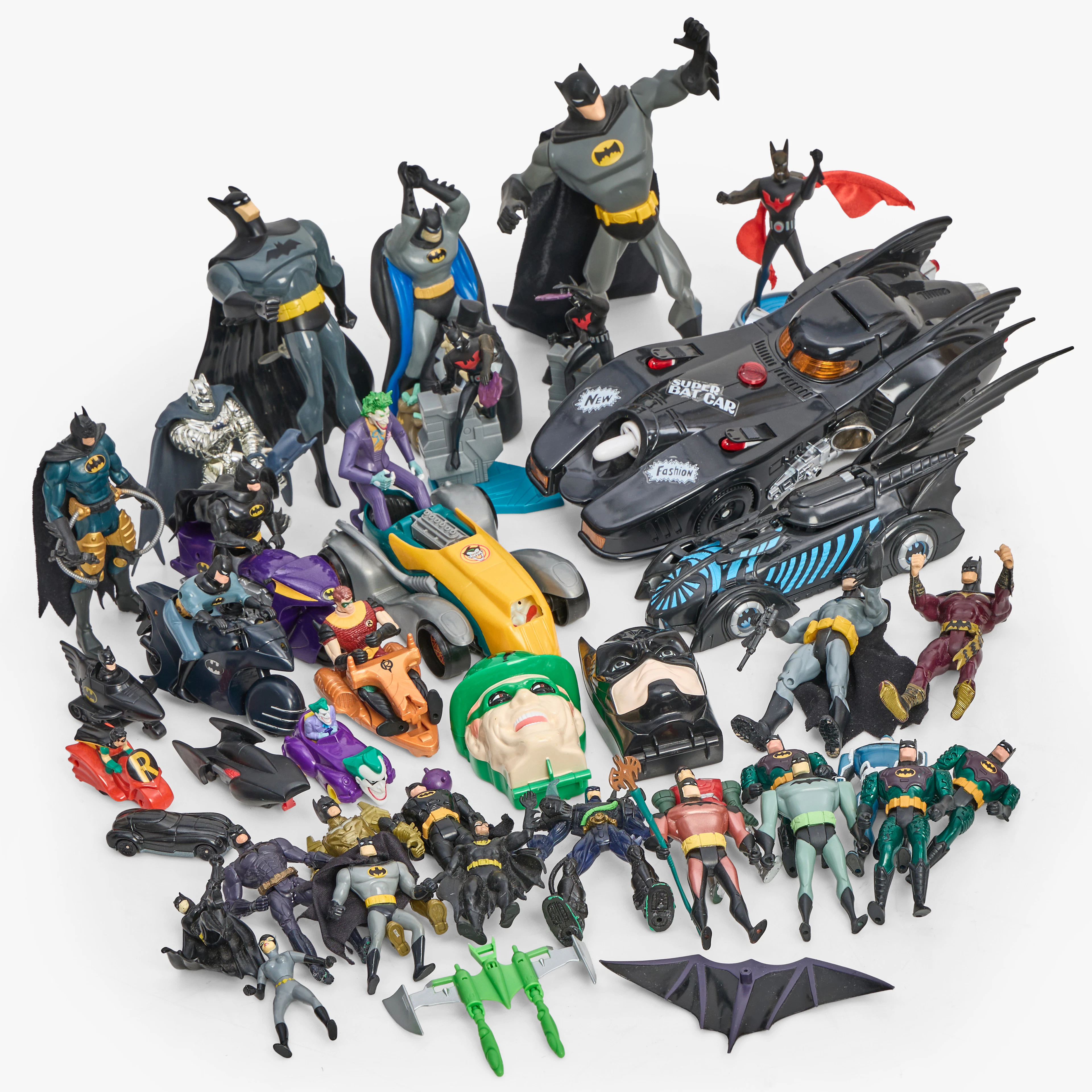 BATMAN. Actionfigurer och leksaker, 38 st, 1980/1990/2000-tal, olika