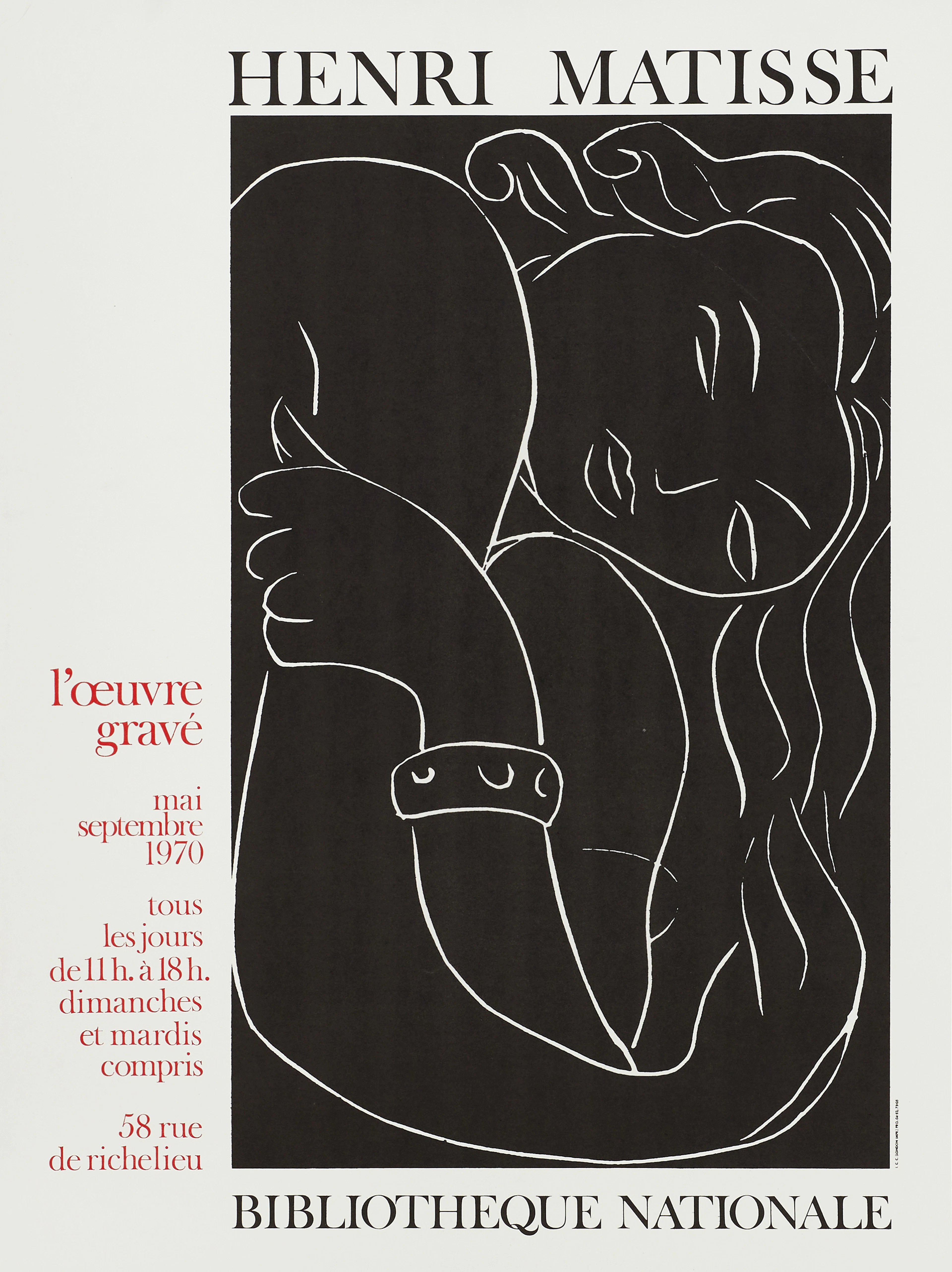 HENRI MATISSE. Utställningsaffisch, "Pasiphaé", "L'œuvre grave" (det
