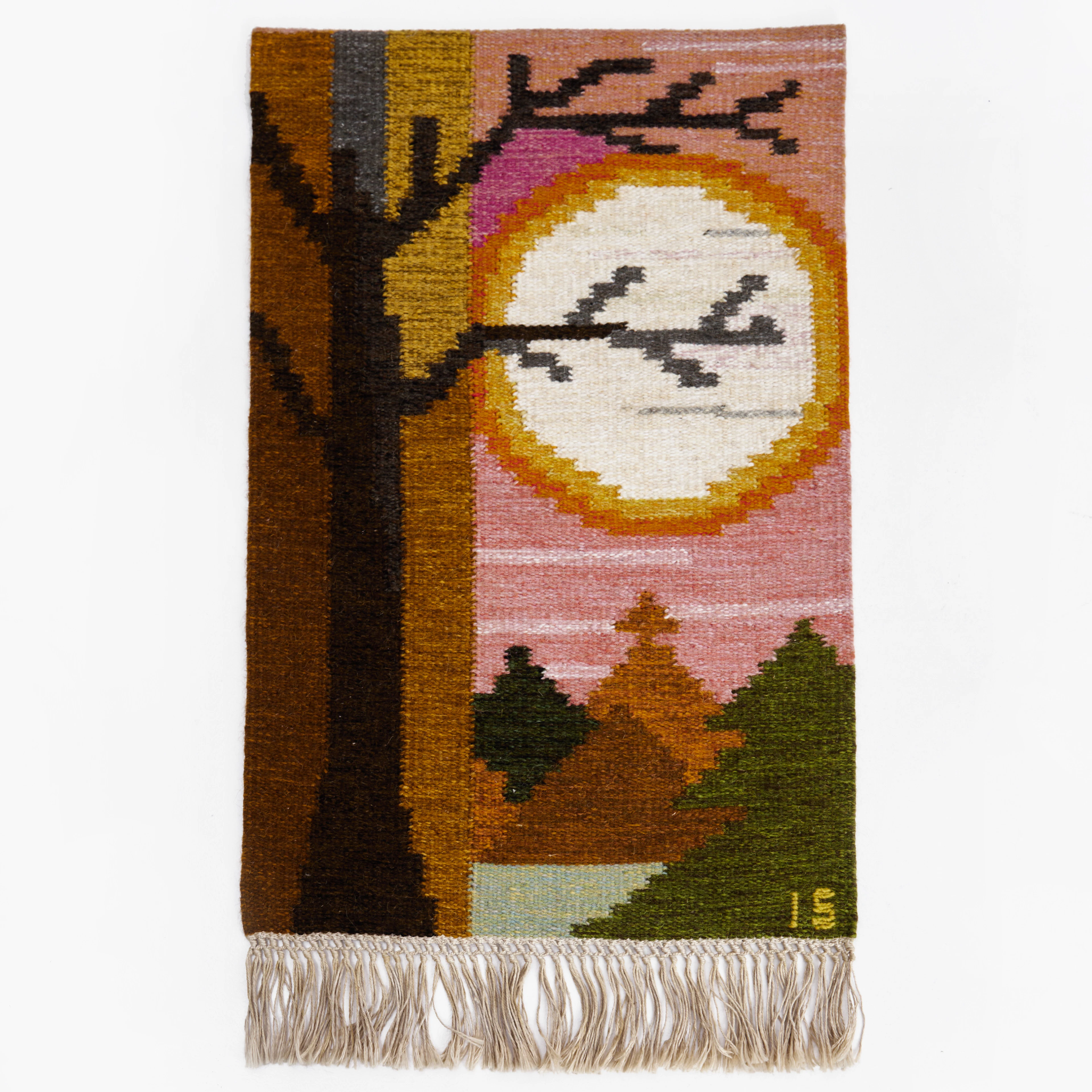 INGEGERD SILOW (1916-2005). Väggbonad, "Augustimåne", rölakan, monogramsignerad