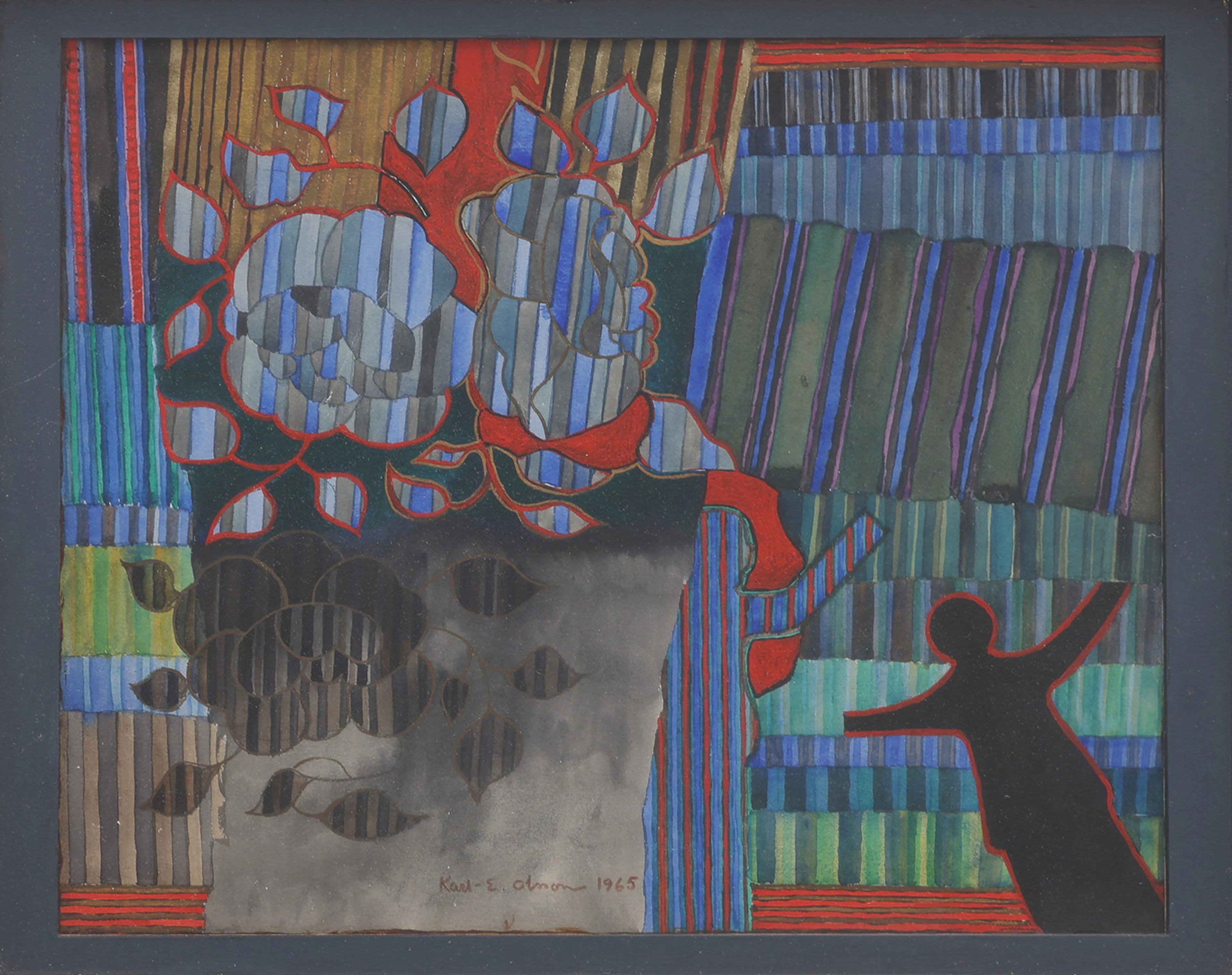 KARL-ERIK OLSSON "SNOGERÖD" 1927-1995. GOUACHE PÅ PAPPER, SIGNERAD