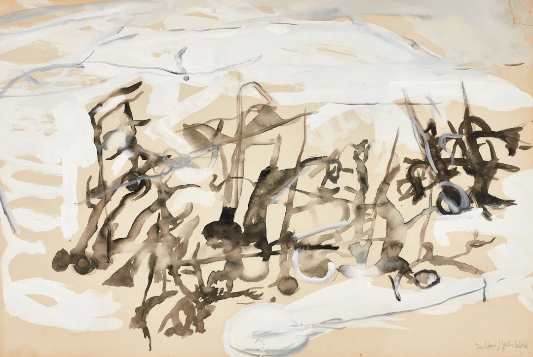 STAFFAN HALLSTRÖM. (1914-1976). Abstrakt landskap, signerad samt daterad