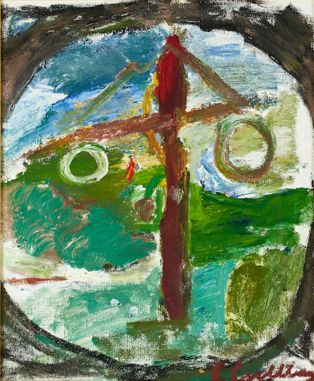 ERLAND CULLBERG (SVERIGE, 1931–2012). Midsommarporträtt, signerad