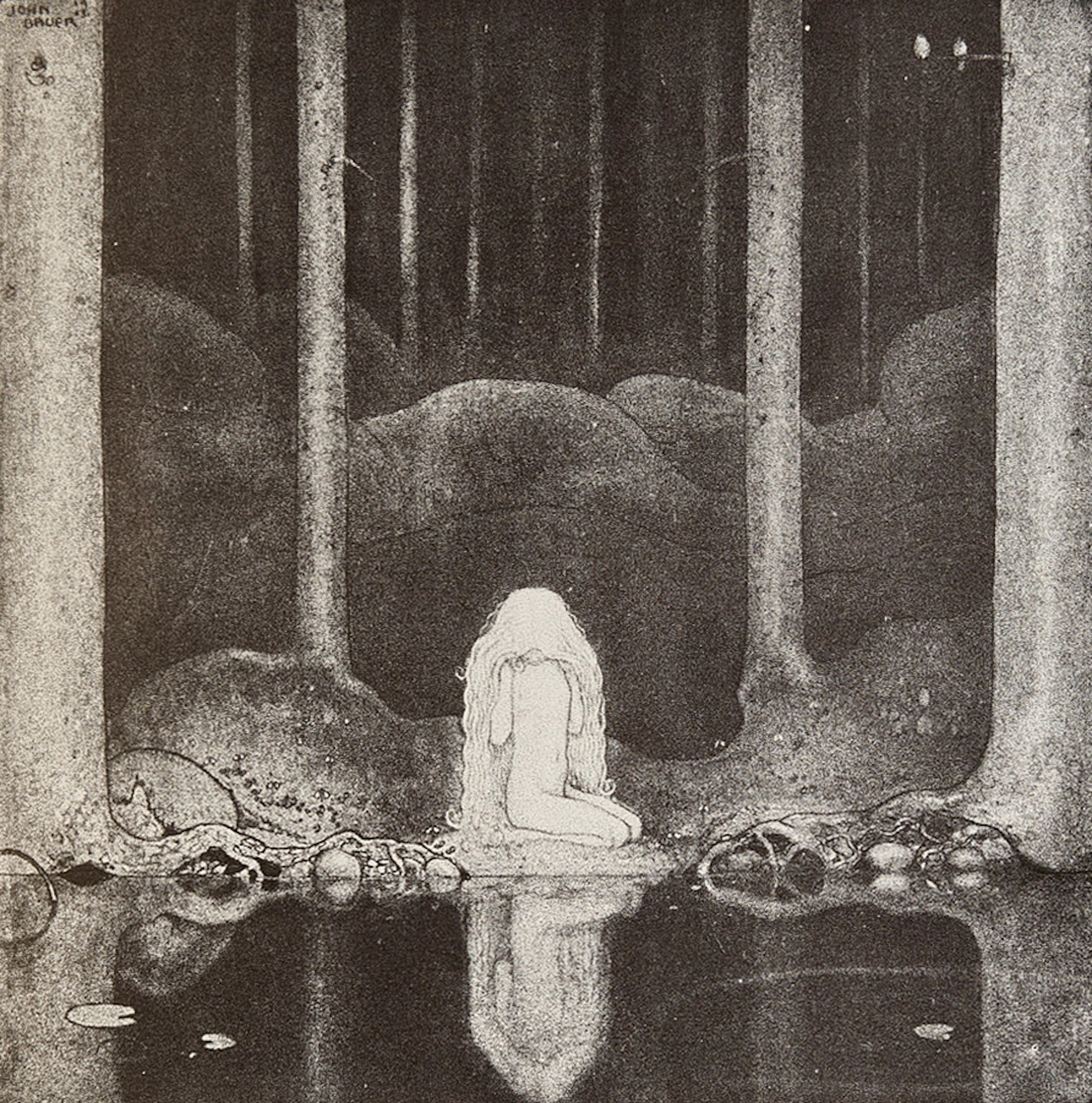 JOHN BAUER. "Trettio bilder i mezzotypi till ett urval sagor i bland