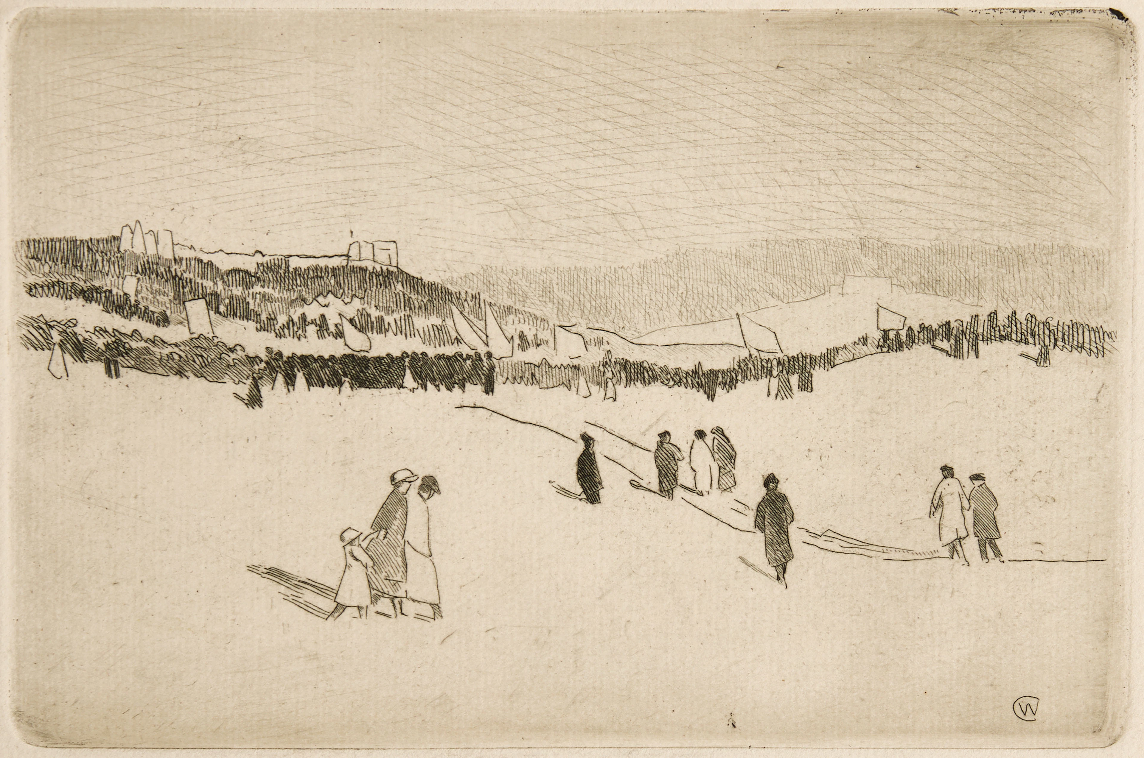 CARL WILHELMSON (1866-1928). 1:a maj, Gärdet, Stockholm, signerad