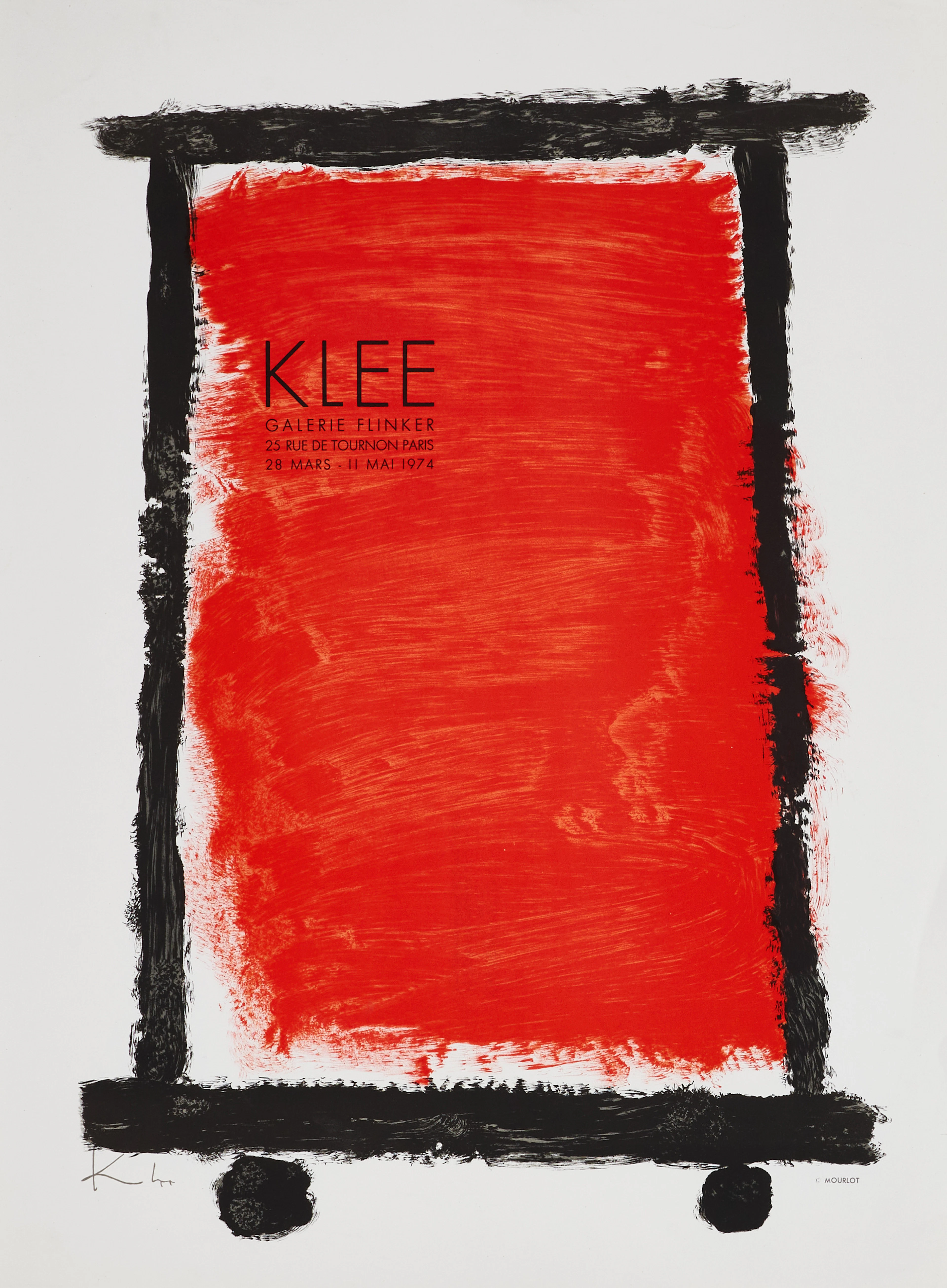 PAUL KLEE. Galerie Flinker, Paris 1974, Mourlot, signerad i trycket