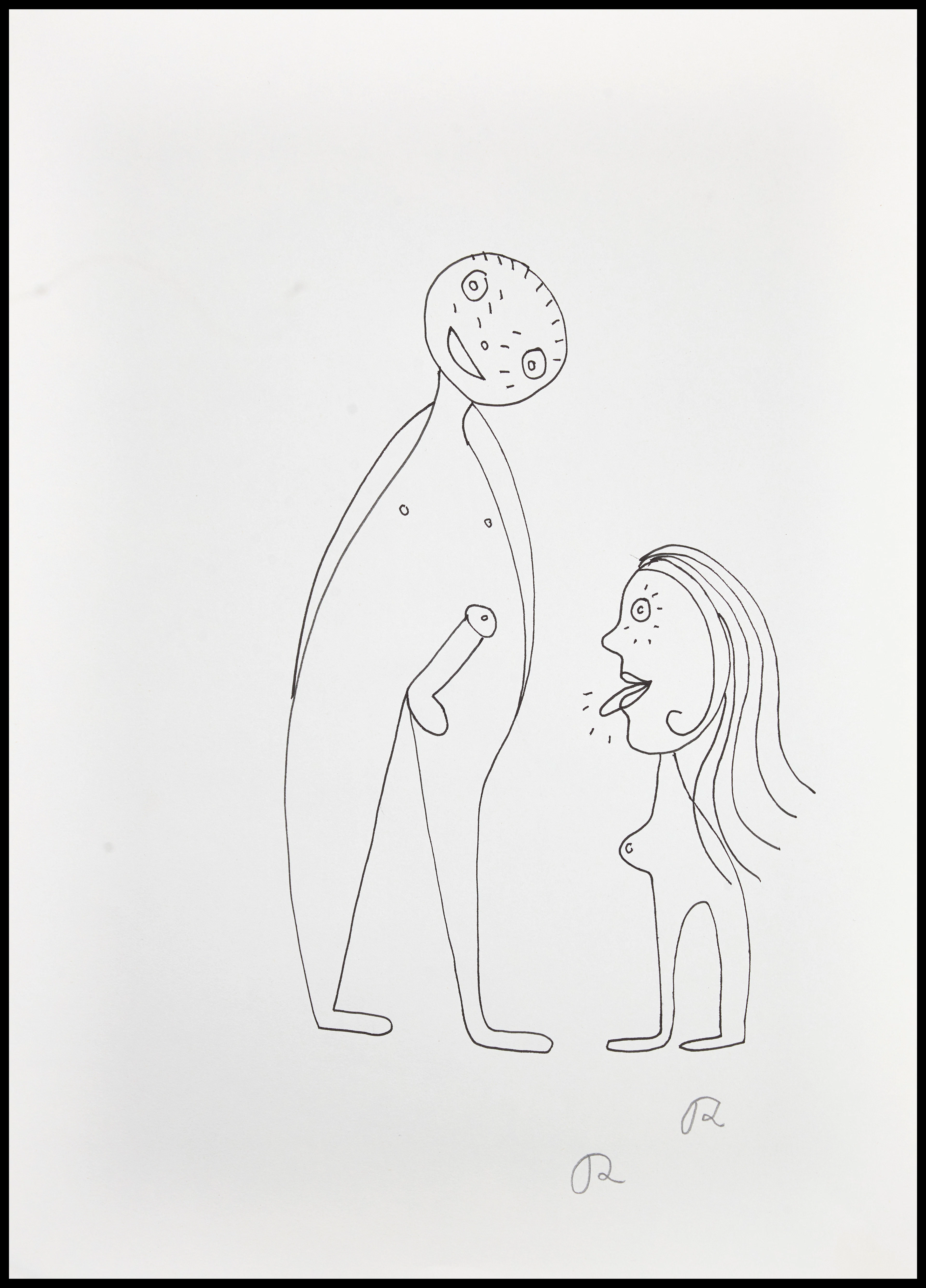 ROGER RISBERG (Sverige, Göteborg, 1956-2011). Figurakt, monogramsignerad
