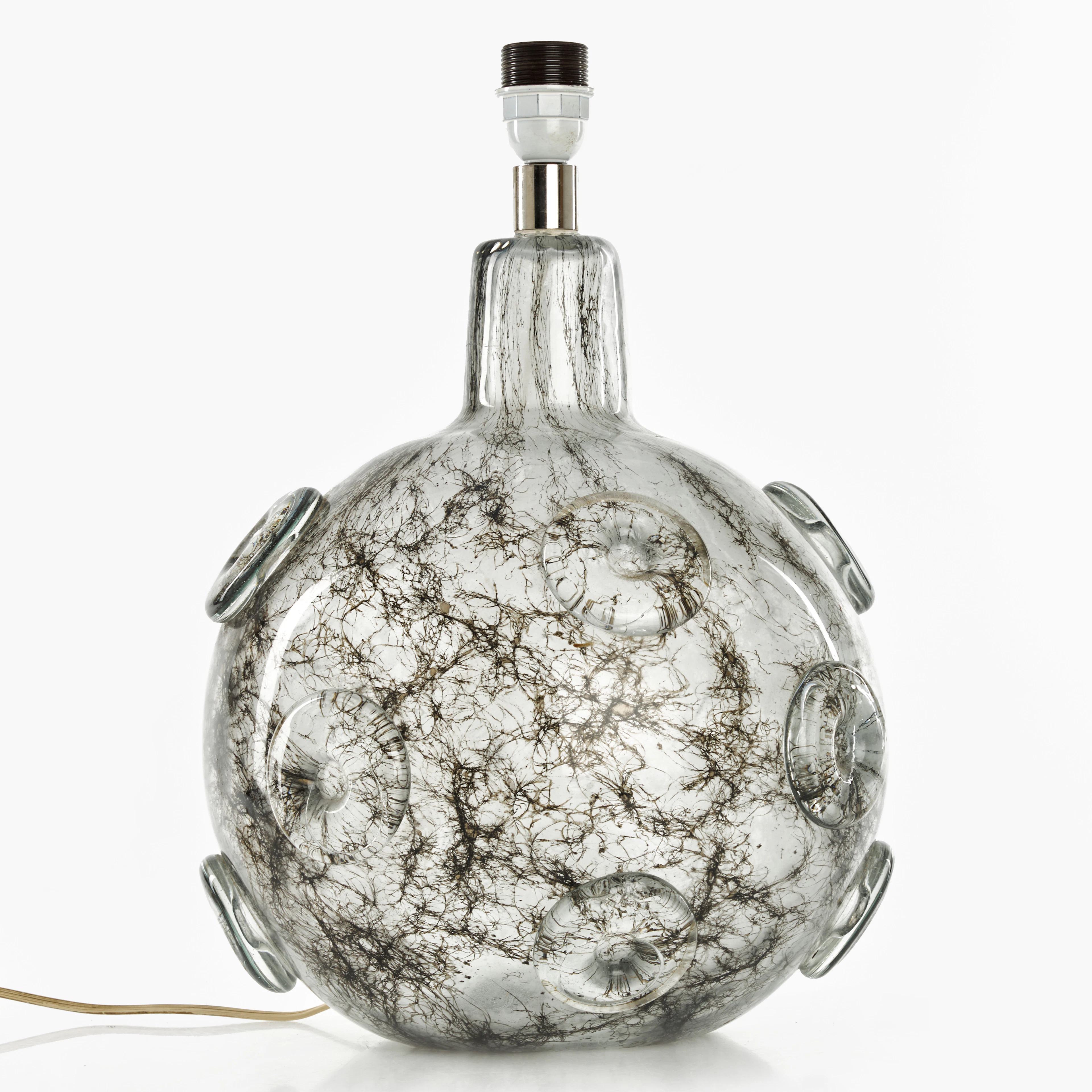 ERCOLE BAROVIER (1889–1974). Bordslampa, Crepuscolo, glas med järnull