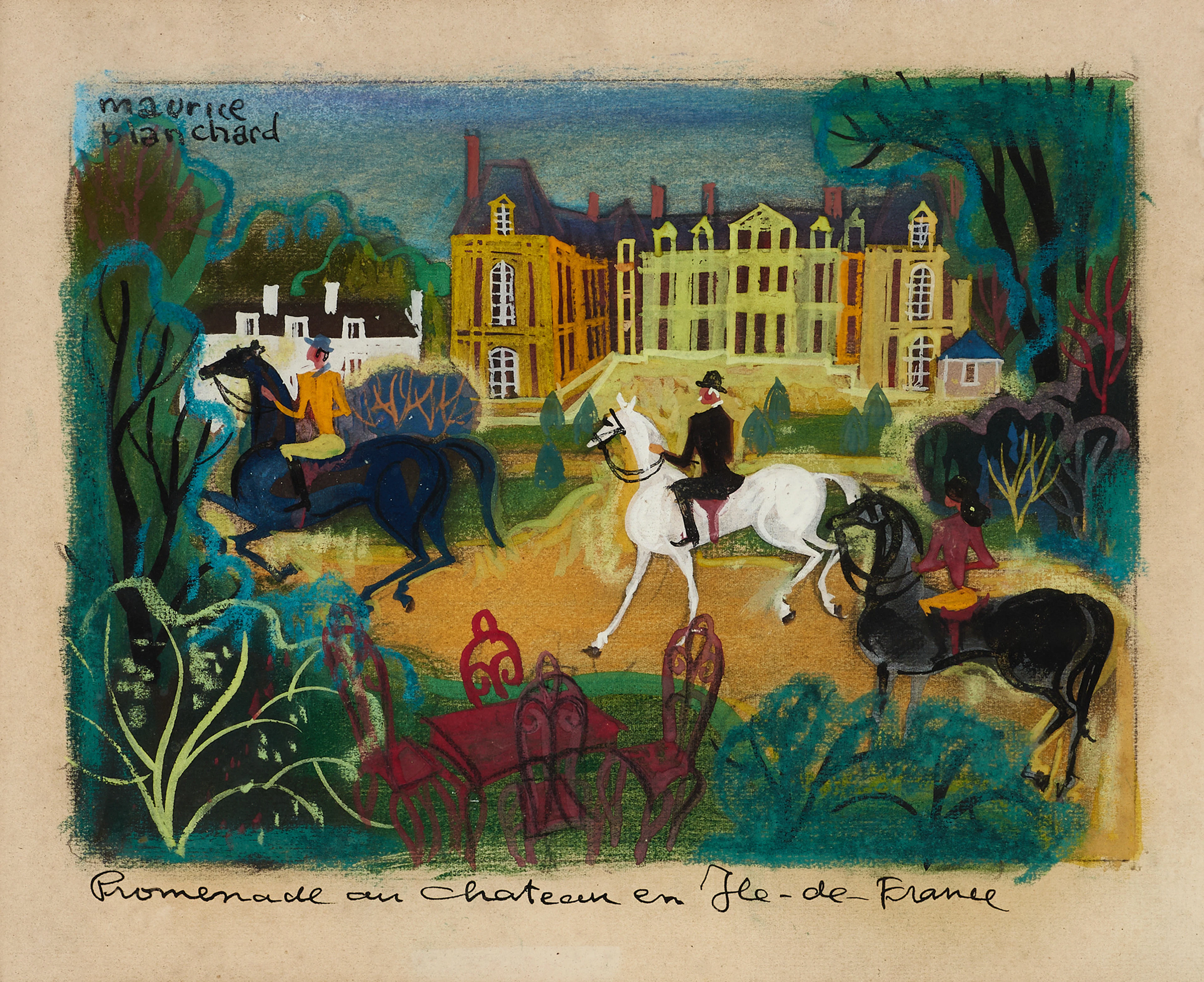MAURICE BLANCHARD (Frankrike, 1903-1969). "Promenade au Chataeu en
