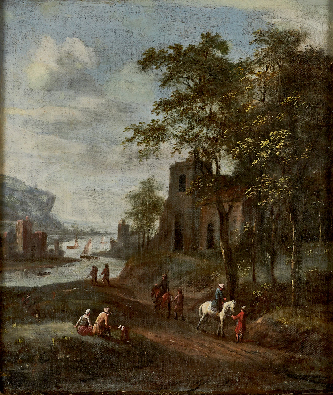 JAN FRANS VAN BREDAEL hans krets (Flandern, 1686-1750), Flodlandskap