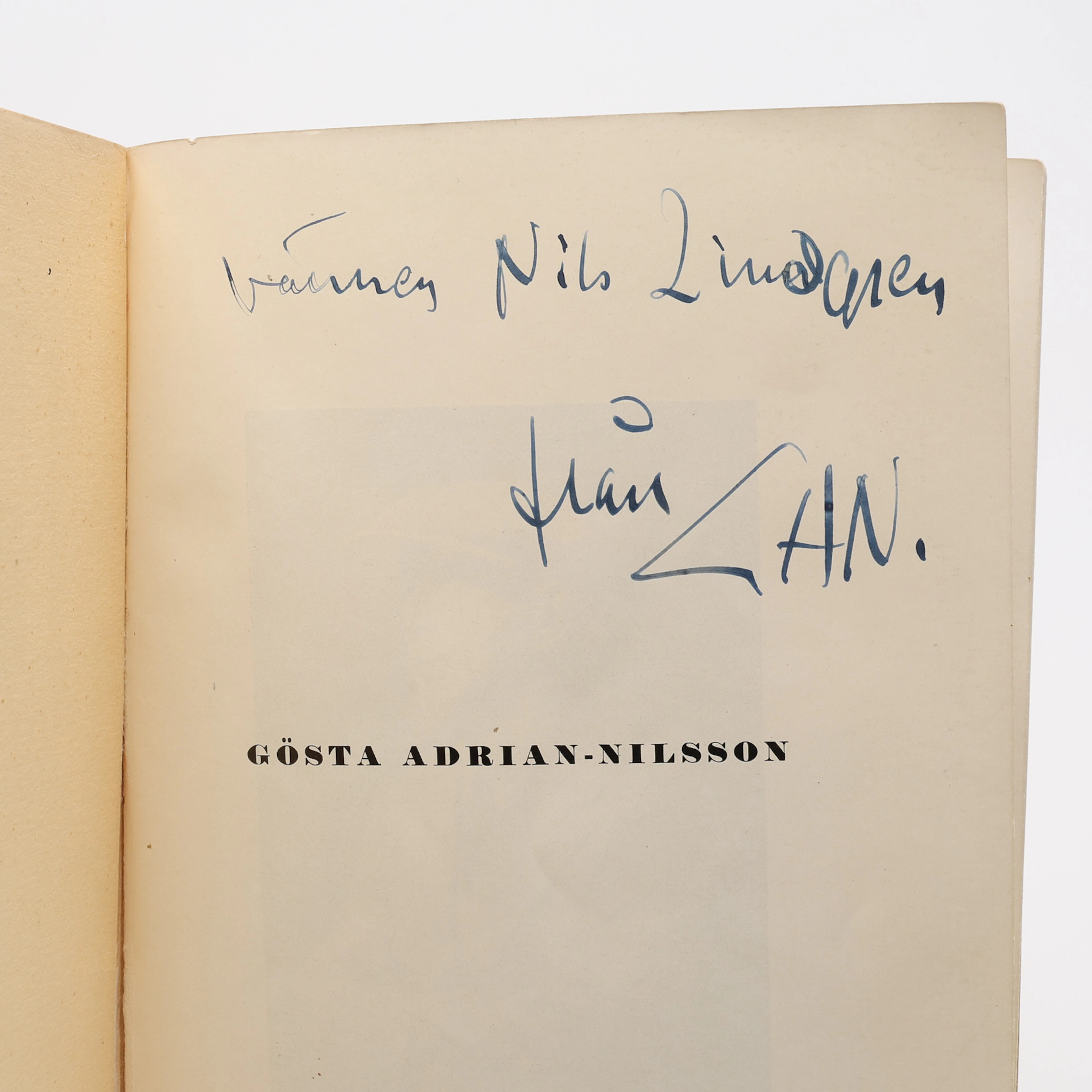 GAN, GÖSTA ADRIAN-NILSSON, UTGIVEN AV VÄNNER, LUND 1934 MED SIGNERAD