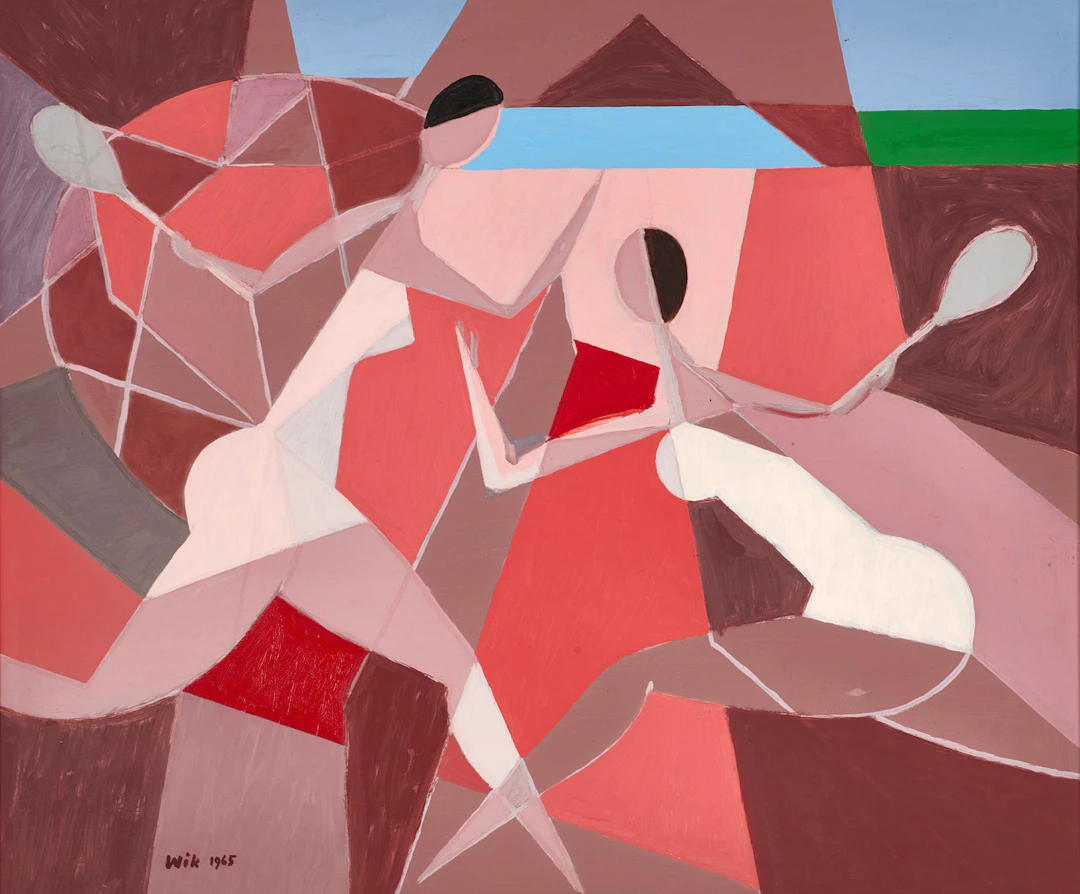 WILHELM WIK. (Sverige, 1897-1987): "Tennis", signerad och daterad