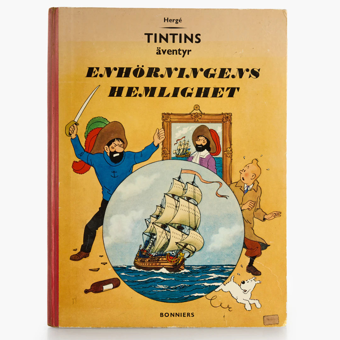 TINTINS ÄVENTYR / ENHÖRNINGENS HEMLIGHET, första svenska upplagan 1961.