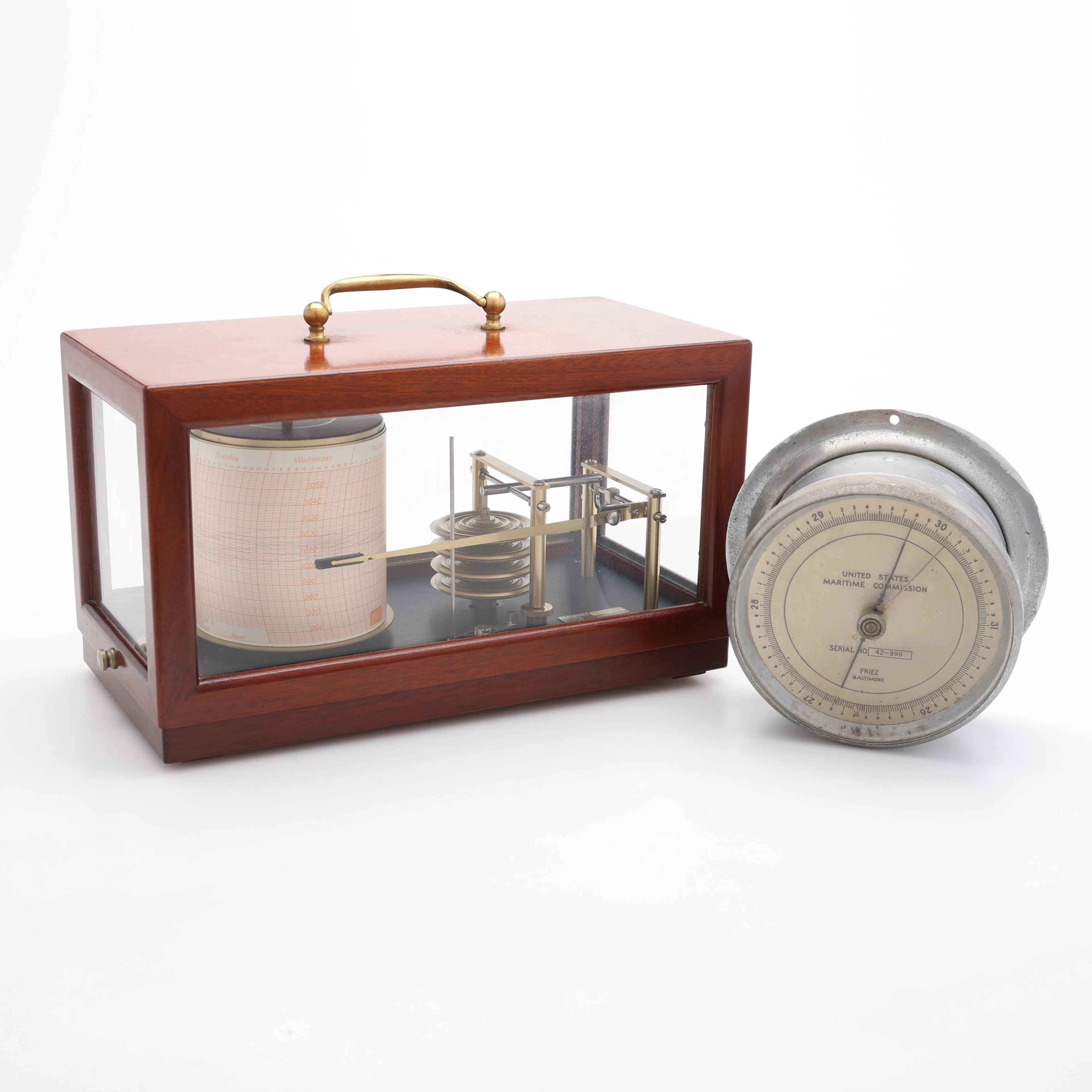 BAROGRAF SAMT BAROMETER, Naudet, och II:a världskriget, USA.