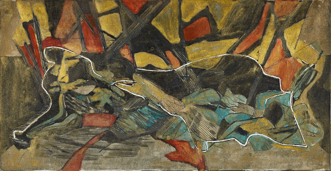 SIRI RATHSMAN (SVERIGE, 1895–1974). komposition, signerad, handkolorerad