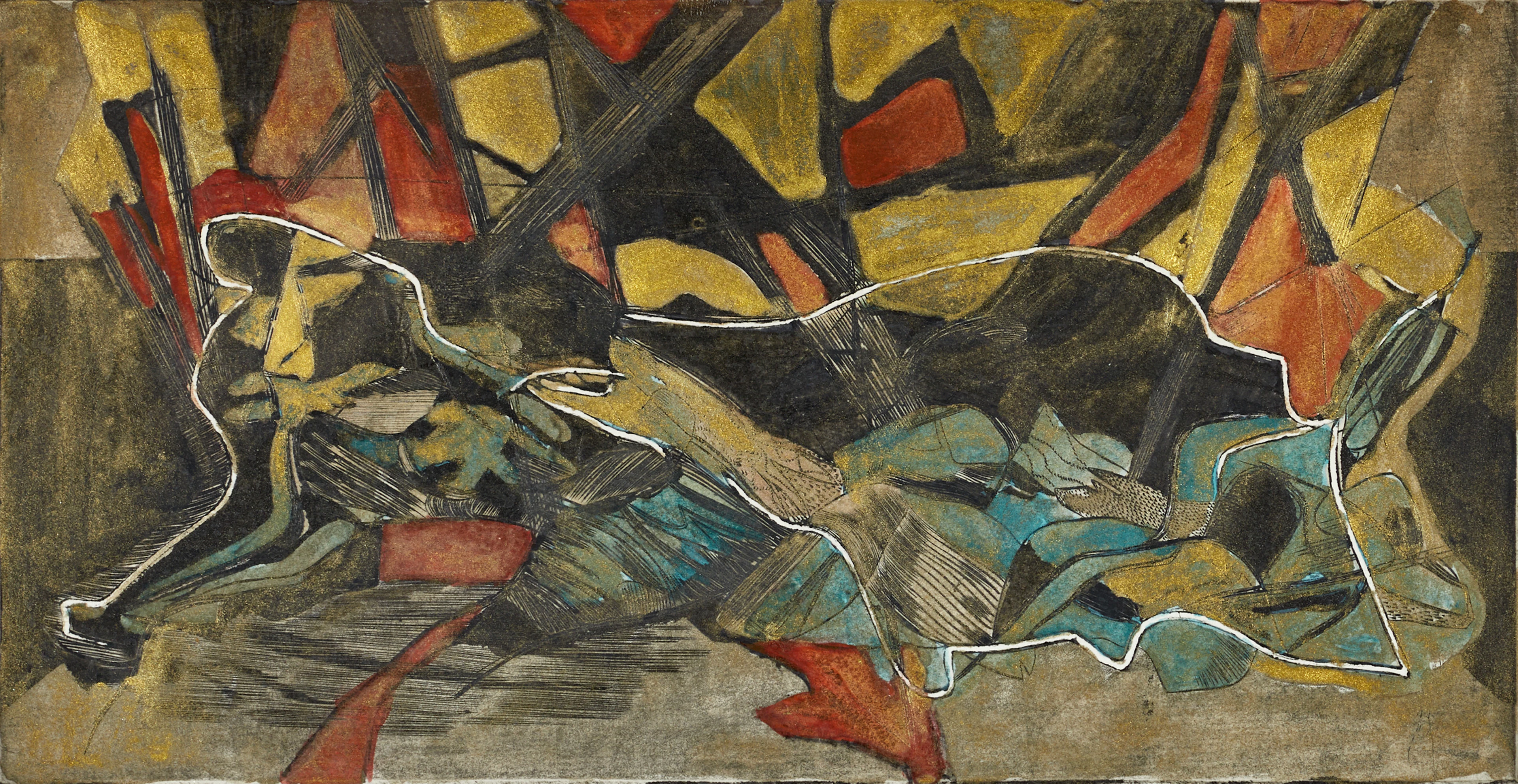SIRI RATHSMAN (SVERIGE, 1895–1974). komposition, signerad, handkolorerad