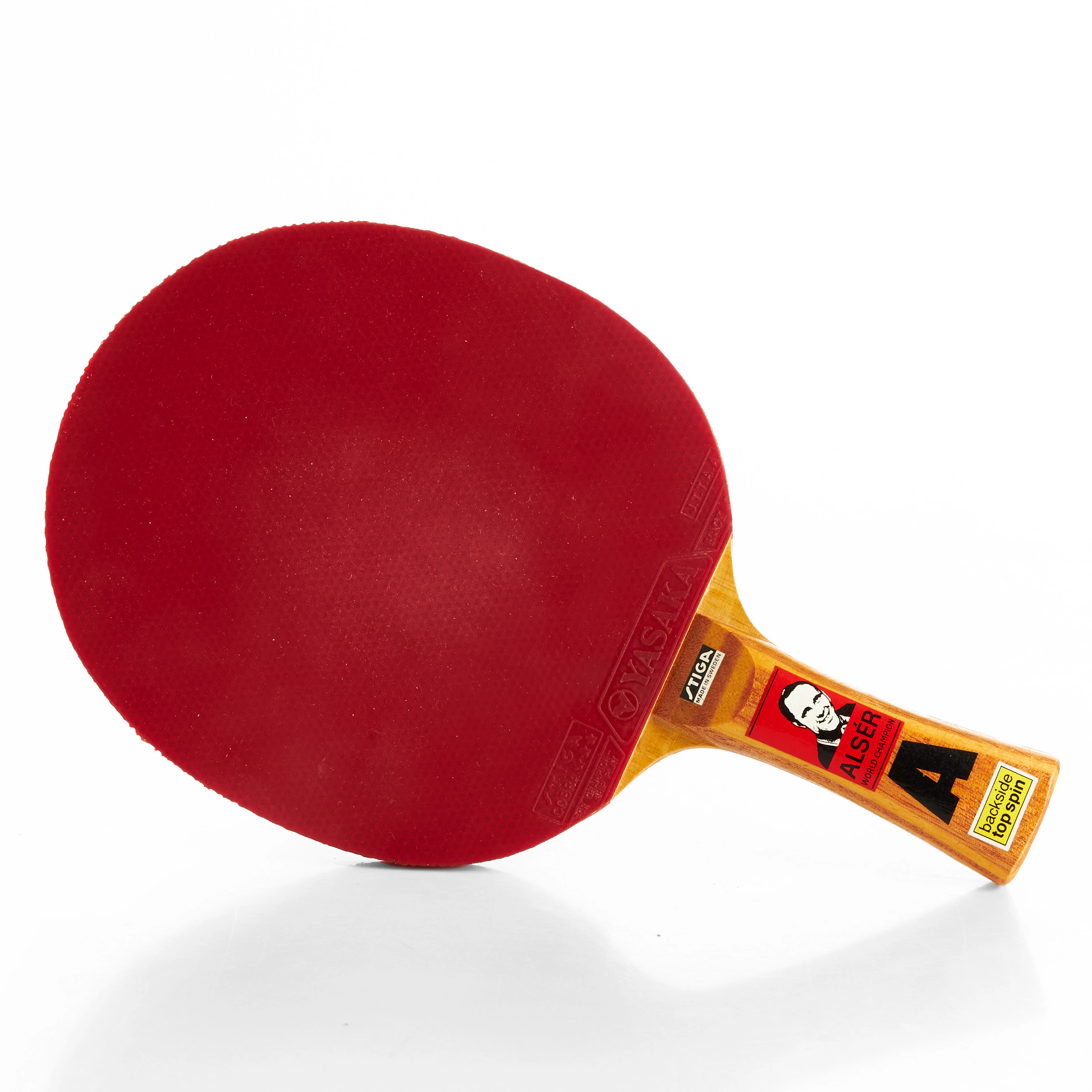 STIGA / YASAKA. Pingisracket "Champion Bat", trestjärnigt. Hans Alsér.