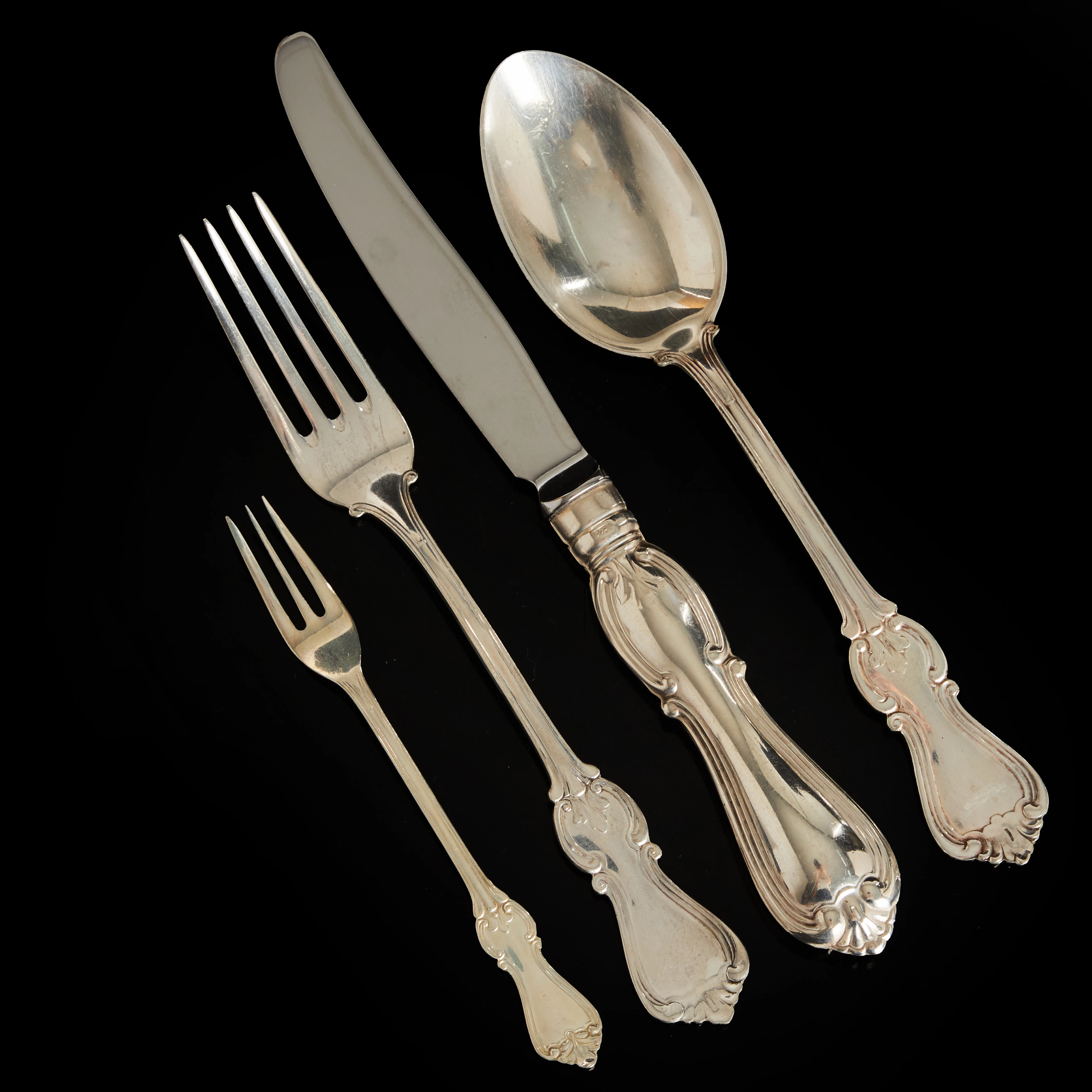 MATBESTICK, silver, modell 'Olga', 25 delar, Guldsmedsaktiebolaget