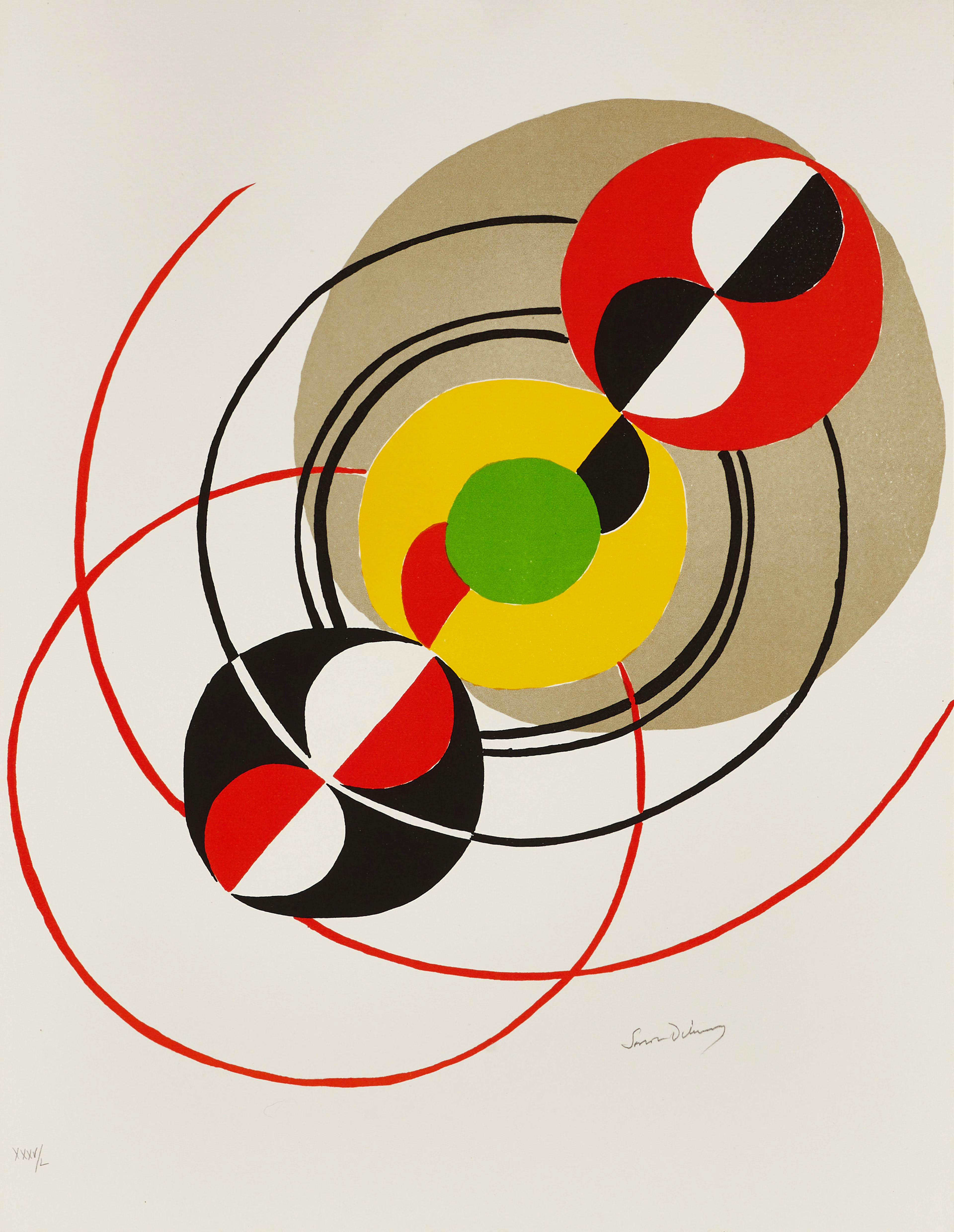 SONIA DELAUNAY (Ukraina/Frankrike, 1885-1979), "Disques" / "Sputnik"