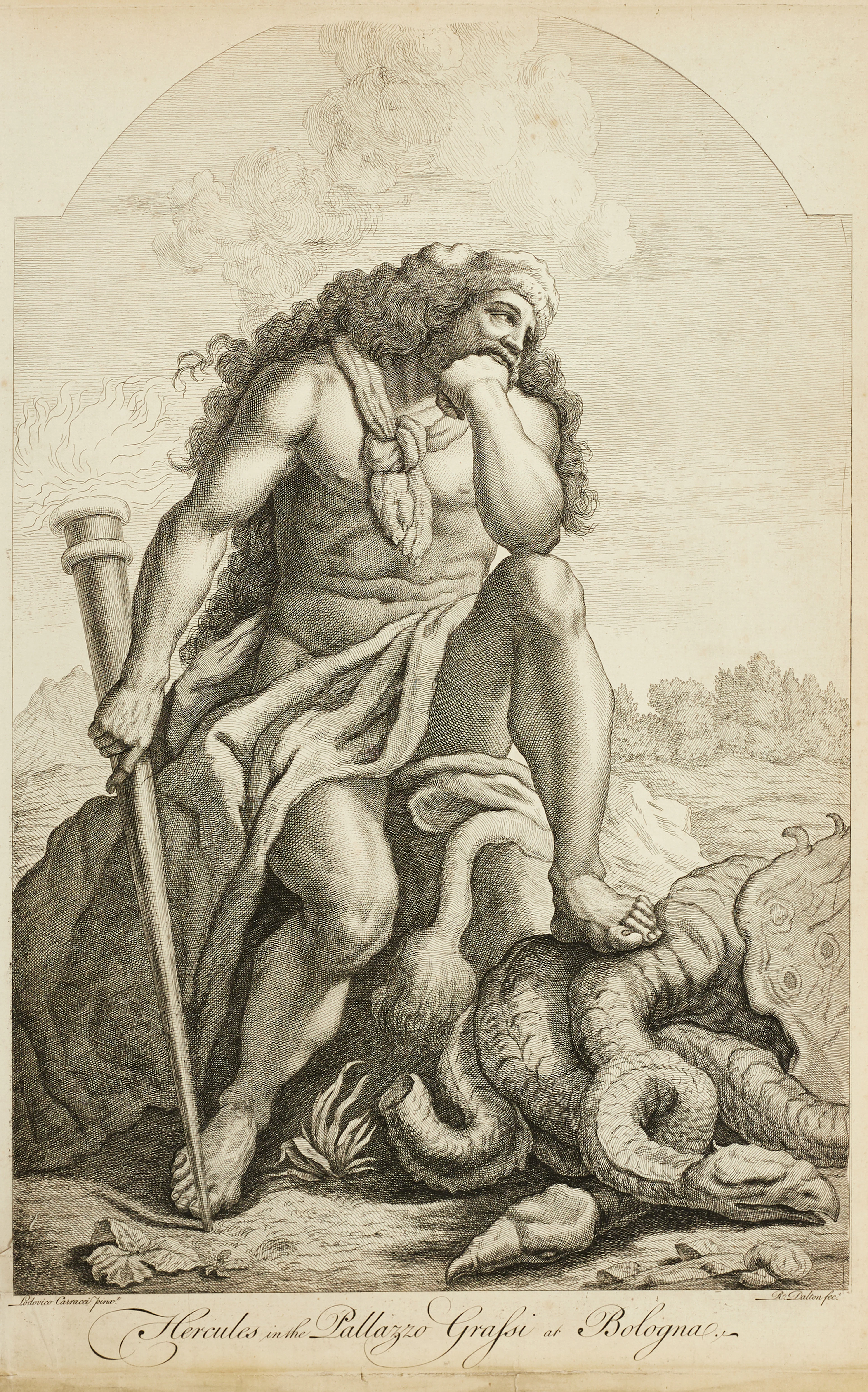 RICHARD DALTON (1720-1791), efter Ludovici Carracci (1559-1619), "Hercules