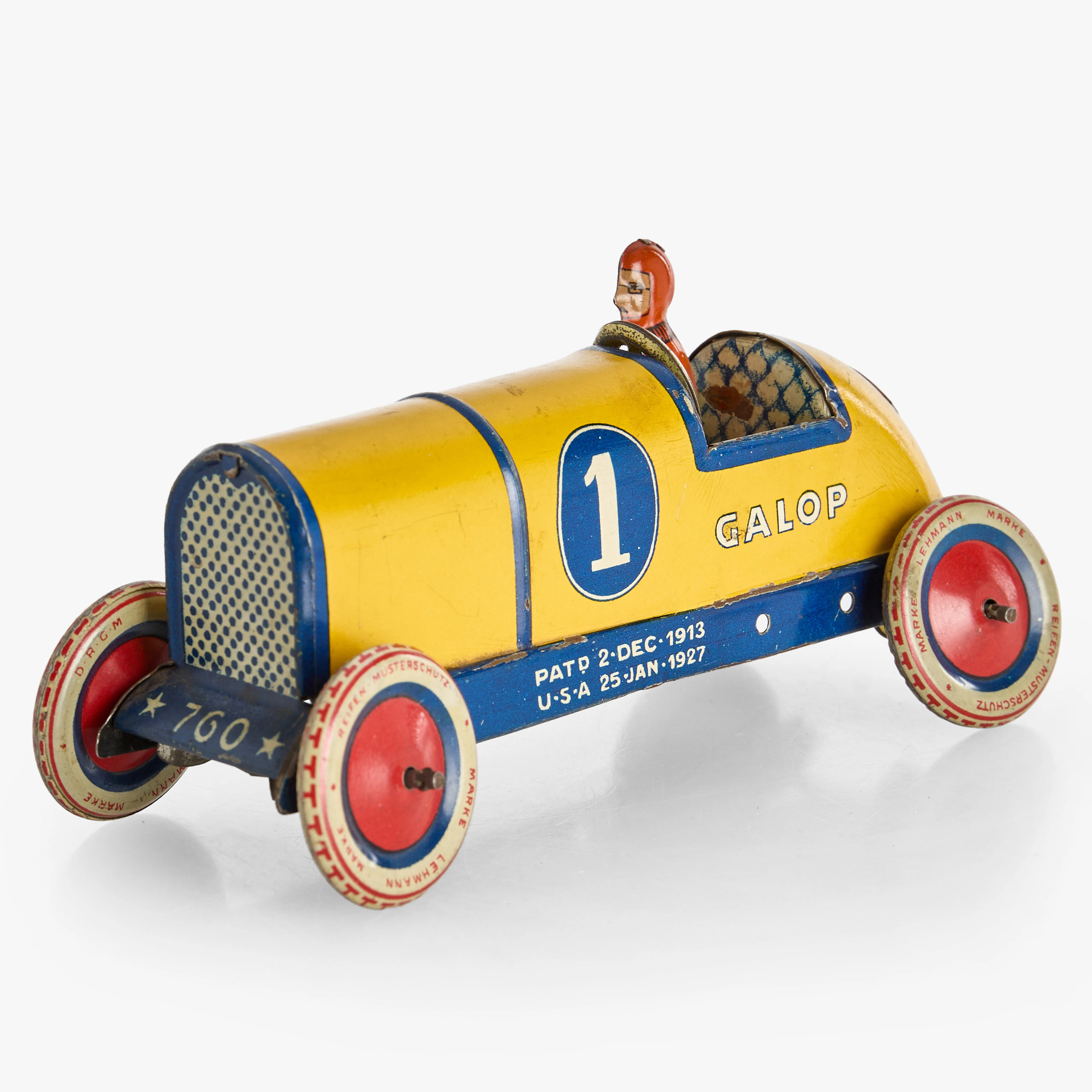 LEHMANN. Racerbil, "Galop 760", Tyskland, omkring 1920, litograferad plåt.