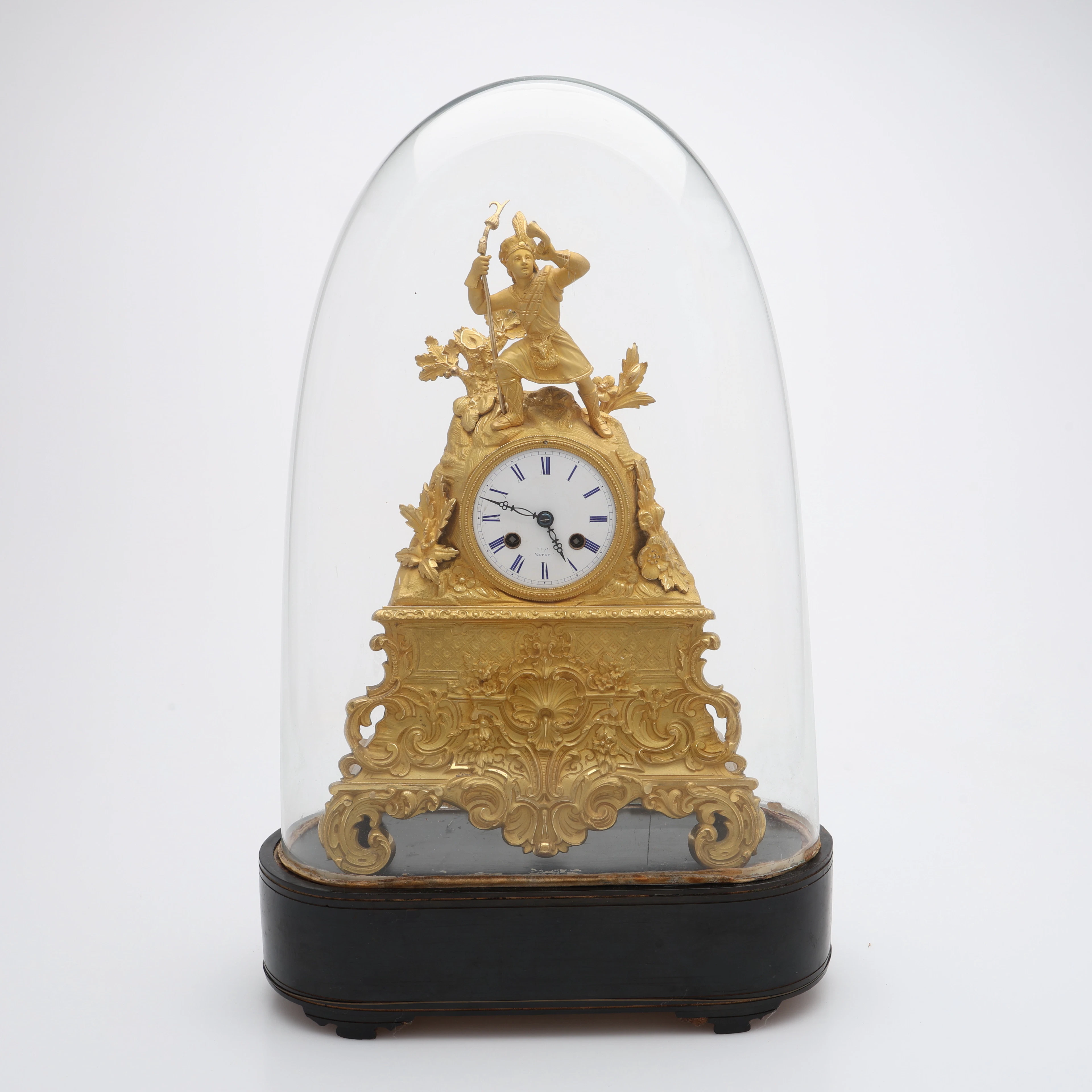 BORDSPENDYL, MED GLASKUPA, NYROKOKO, 1800-TALETS SLUT.