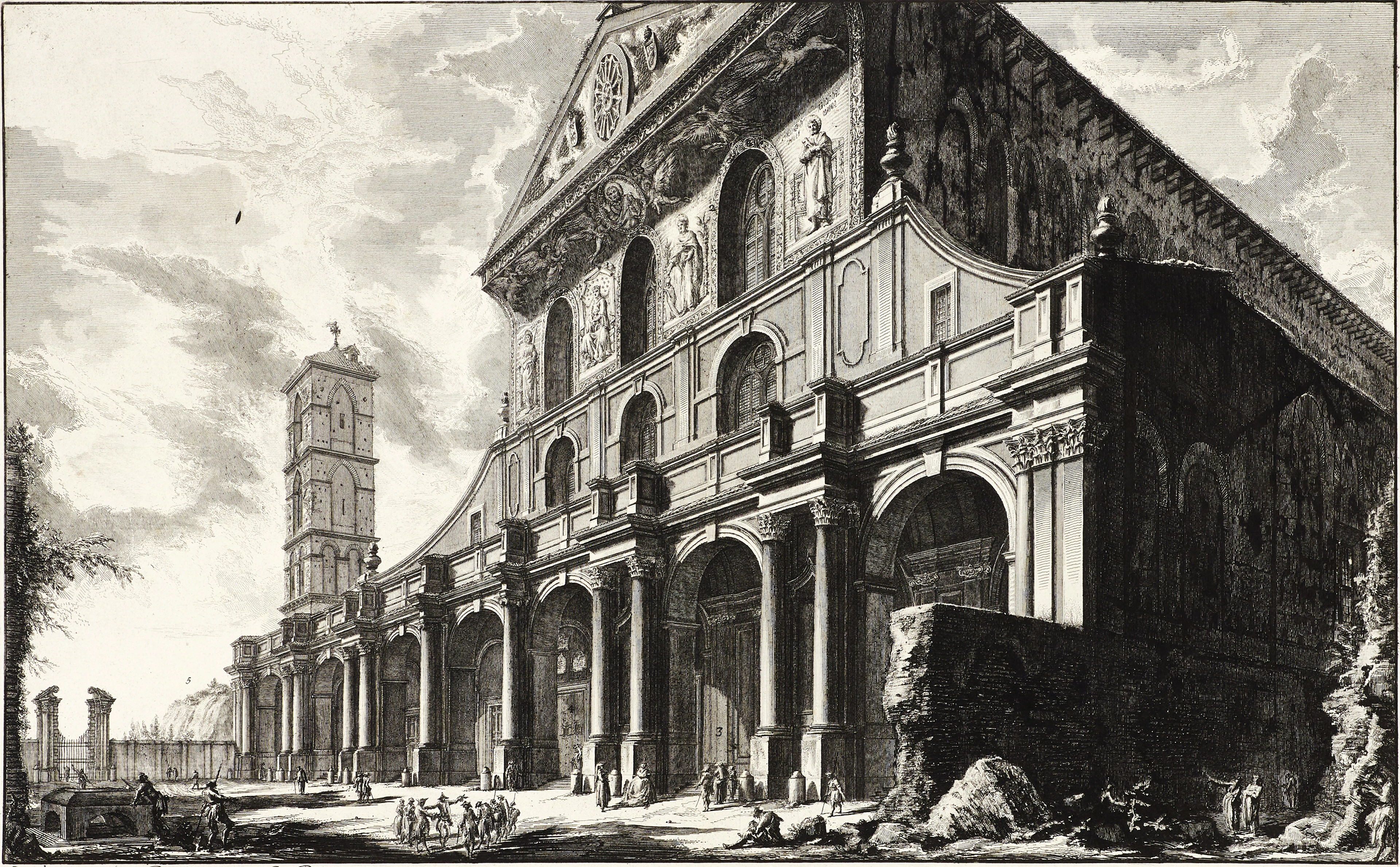 GIOVANNI BATTISTA PIRANESI. "Veduta della Basilica di S. Paolo fuor