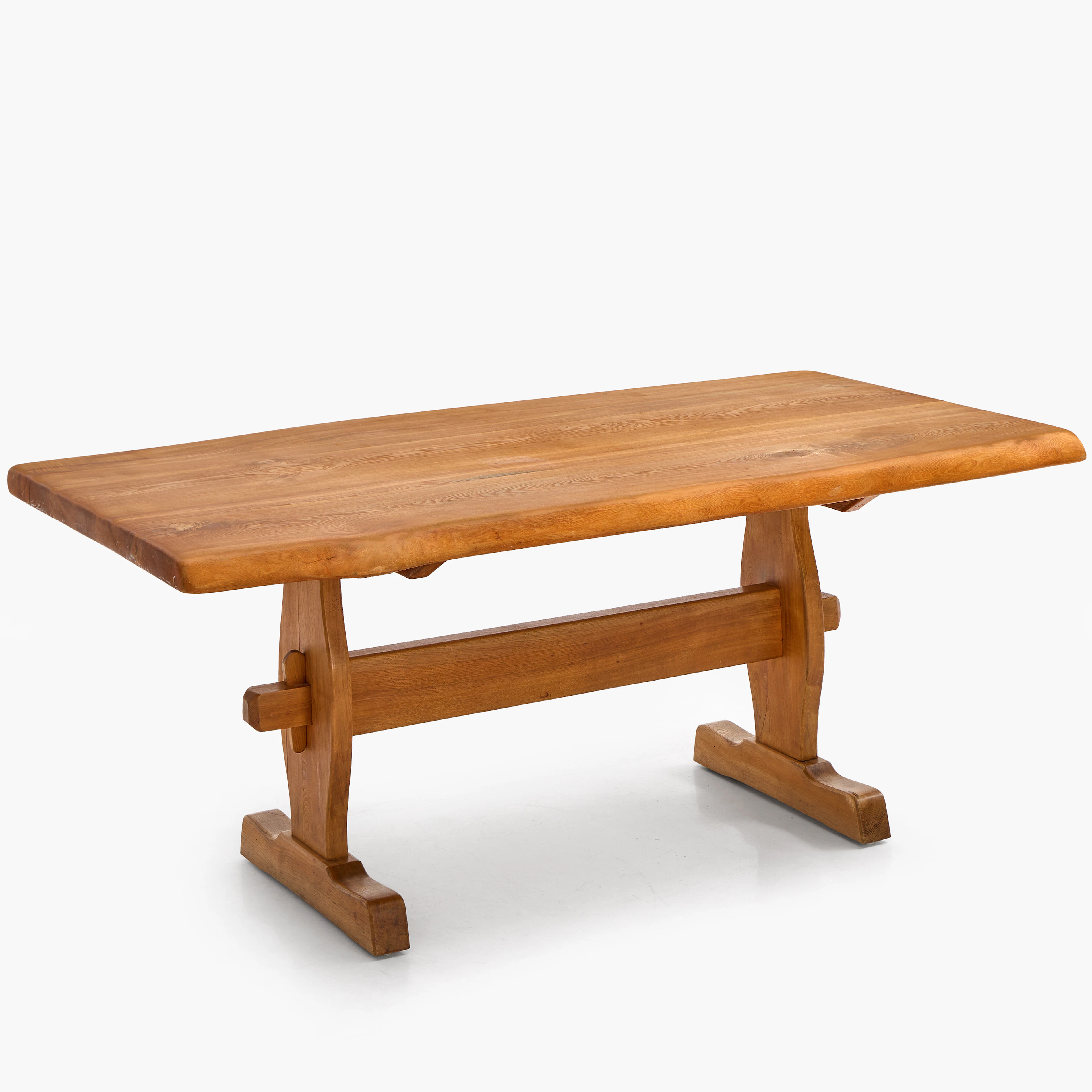 MATBORD, enligt uppgift AB Otto Dahlin, 1900-tal, bockbord i massiv alm.