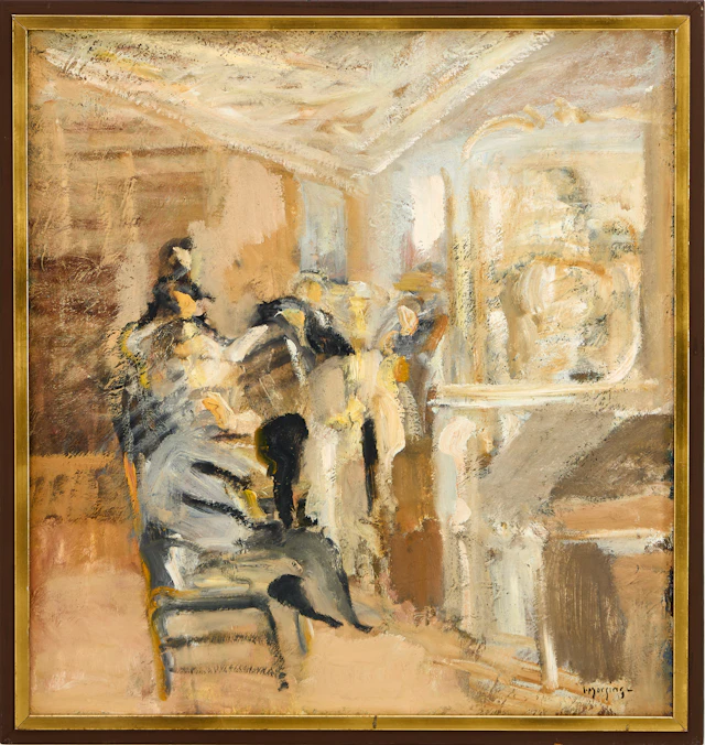 IVAR MORSING (1919-2009). ”I ateljén”, signerad, olja på duk.